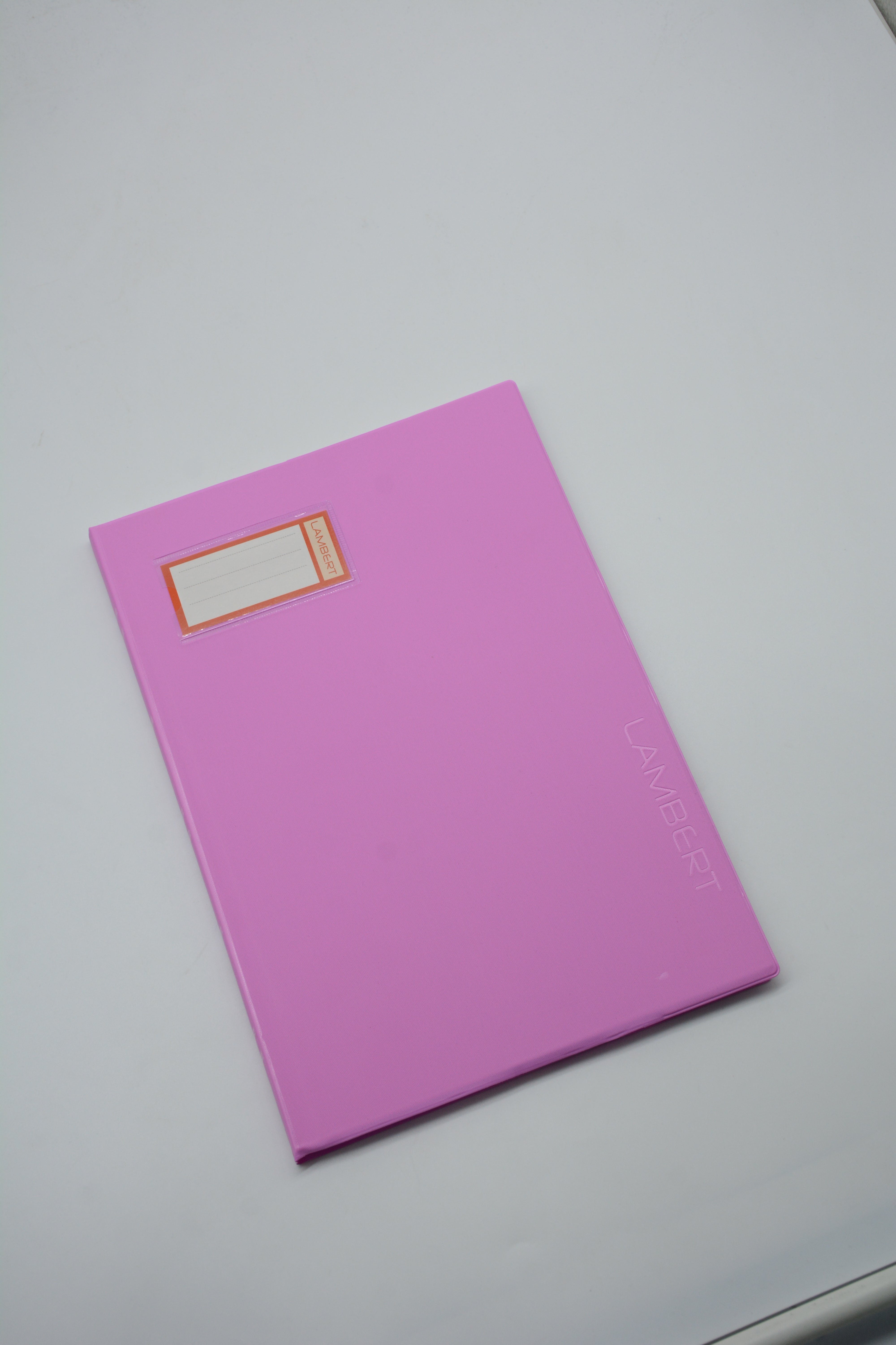 LAMBERT SOLID COLOUR PVC JACKET 100SHT 4 LINE A4 NOTE BOOK-PINK