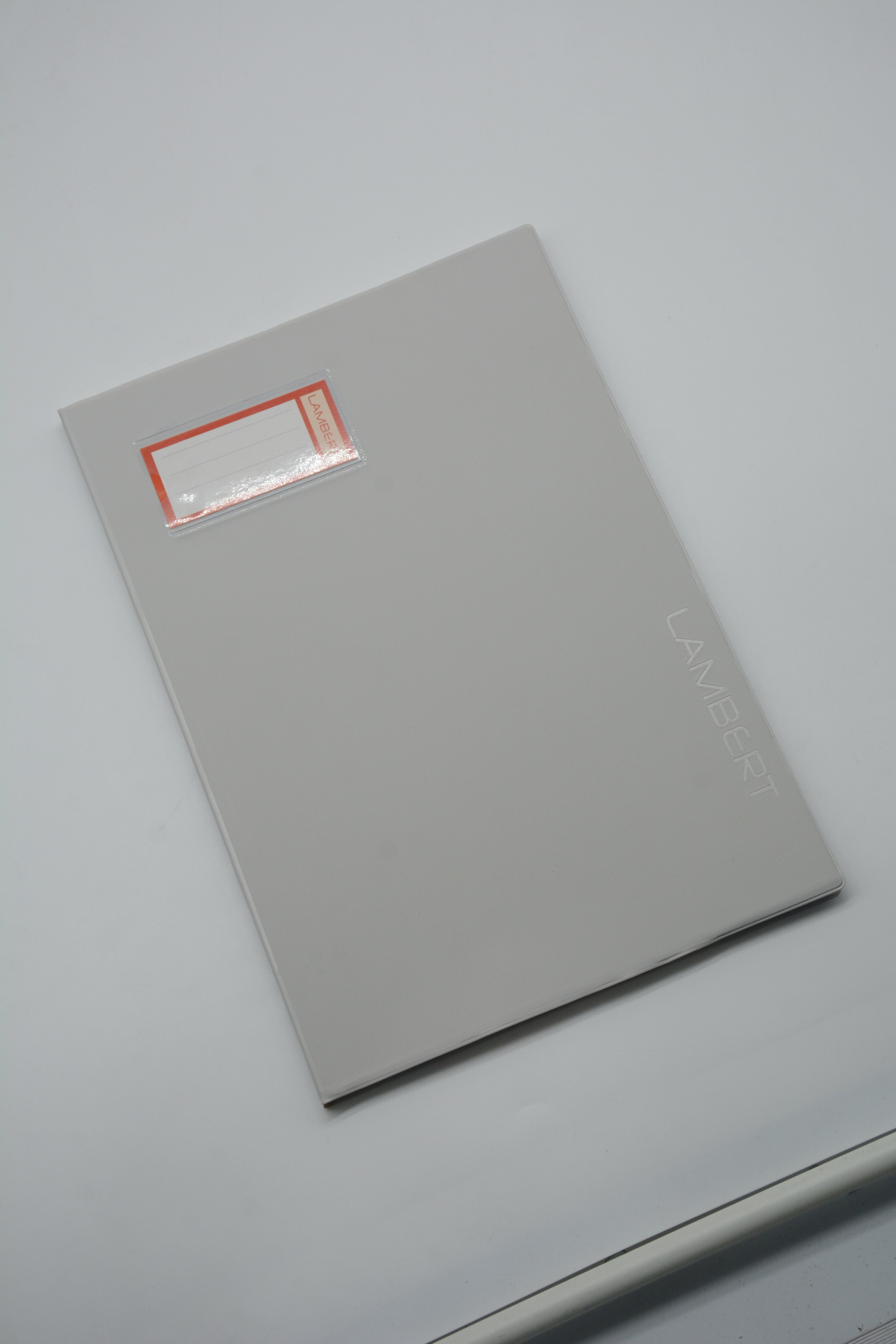 LAMBERT SOLID COLOUR PVC JACKET 100SHT 4 LINE A4 NOTE BOOK-LIGHT GREY