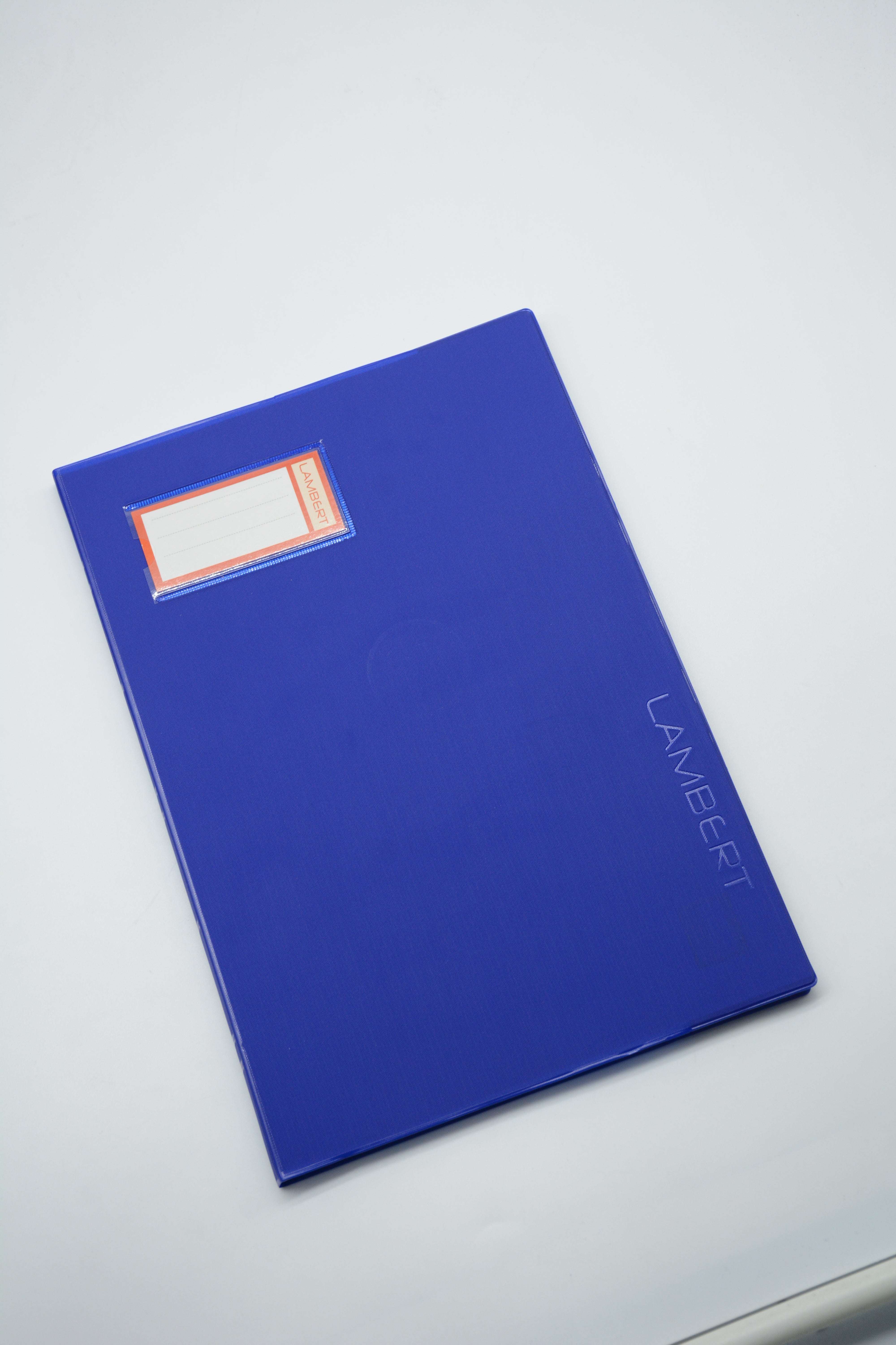 LAMBERT SOLID COLOUR PVC JACKET 100SHT 4 LINE A4 NOTE BOOK-DARK BLUE