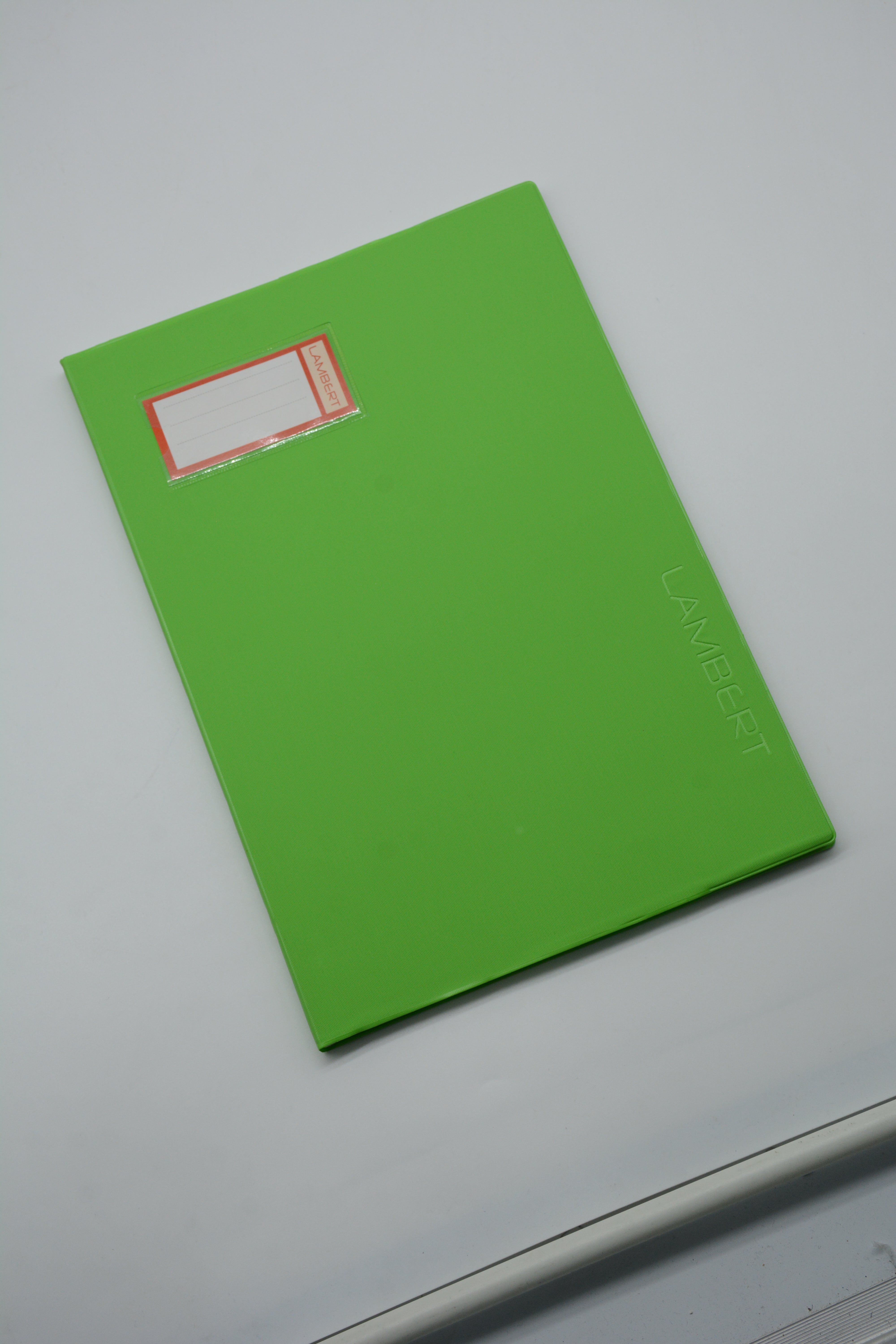 LAMBERT SOLID COLOUR PVC JACKET 100SHT 4 LINE A4 NOTE BOOK-APPLE GREEN