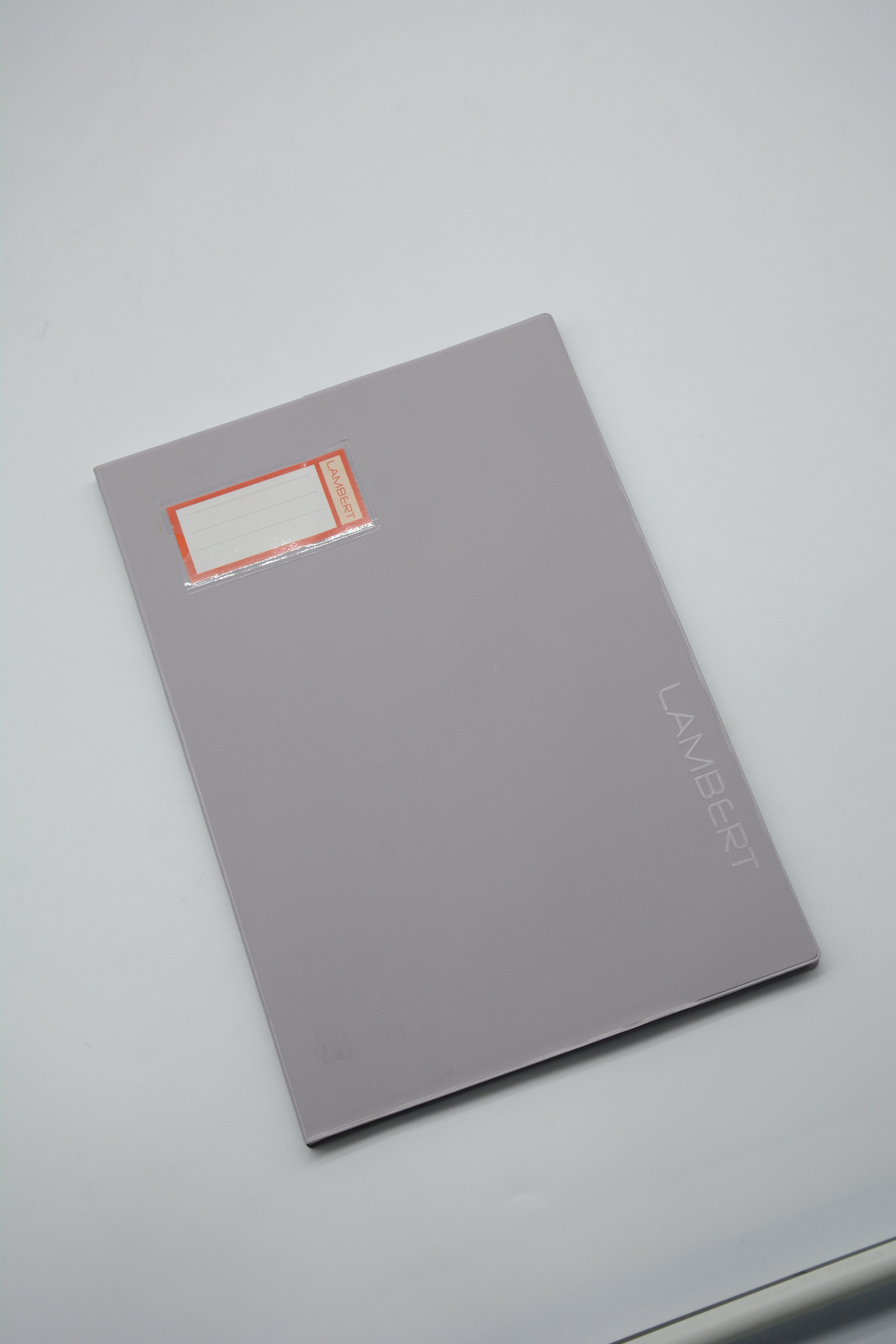 LAMBERT SOLID COLOUR PVC JACKET 100SHT 4 LINE A4 NOTE BOOK-DARK GREY