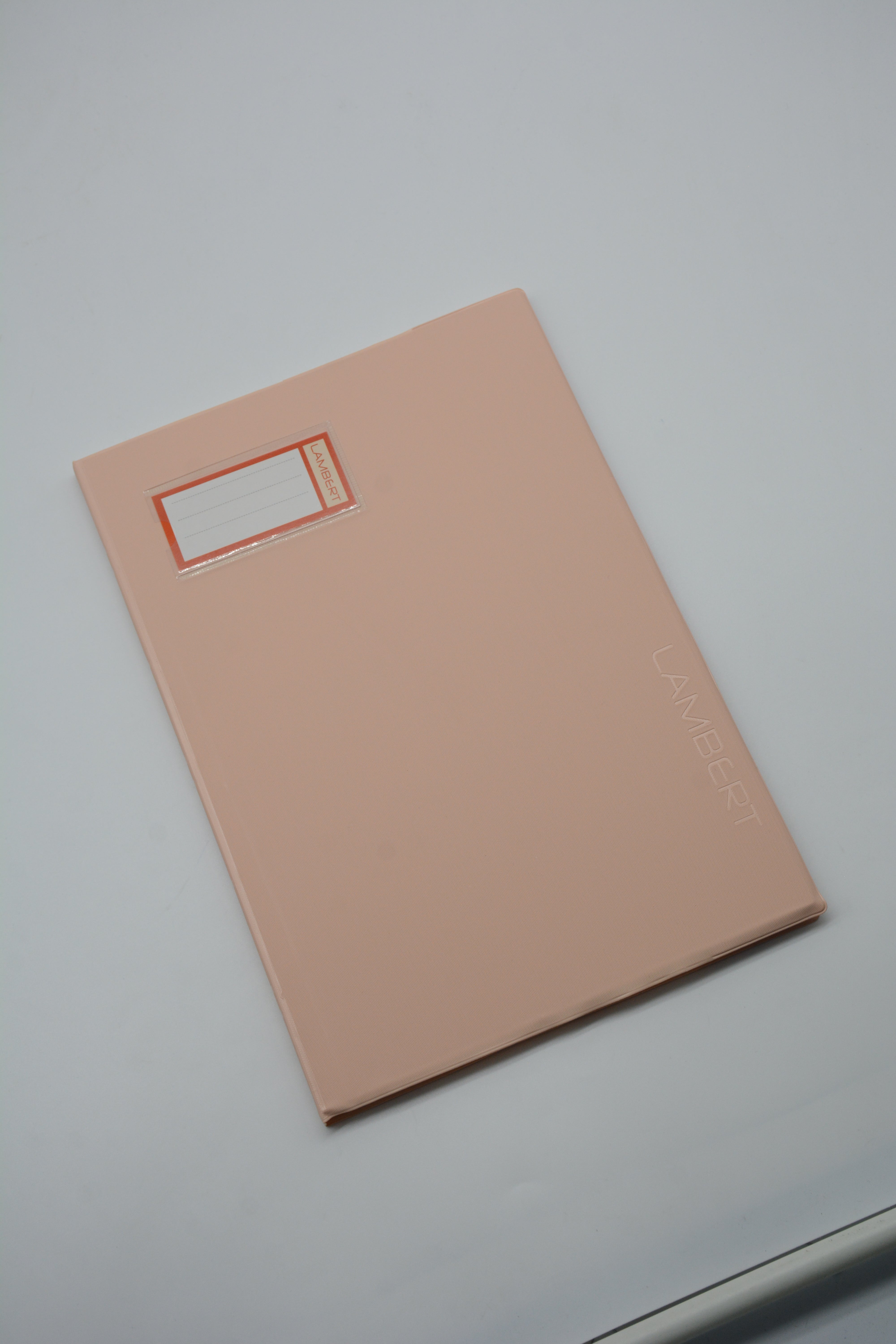 LAMBERT SOLID COLOUR PVC JACKET 100SHT 4LINES A4 NOTE BOOK-BEIGE