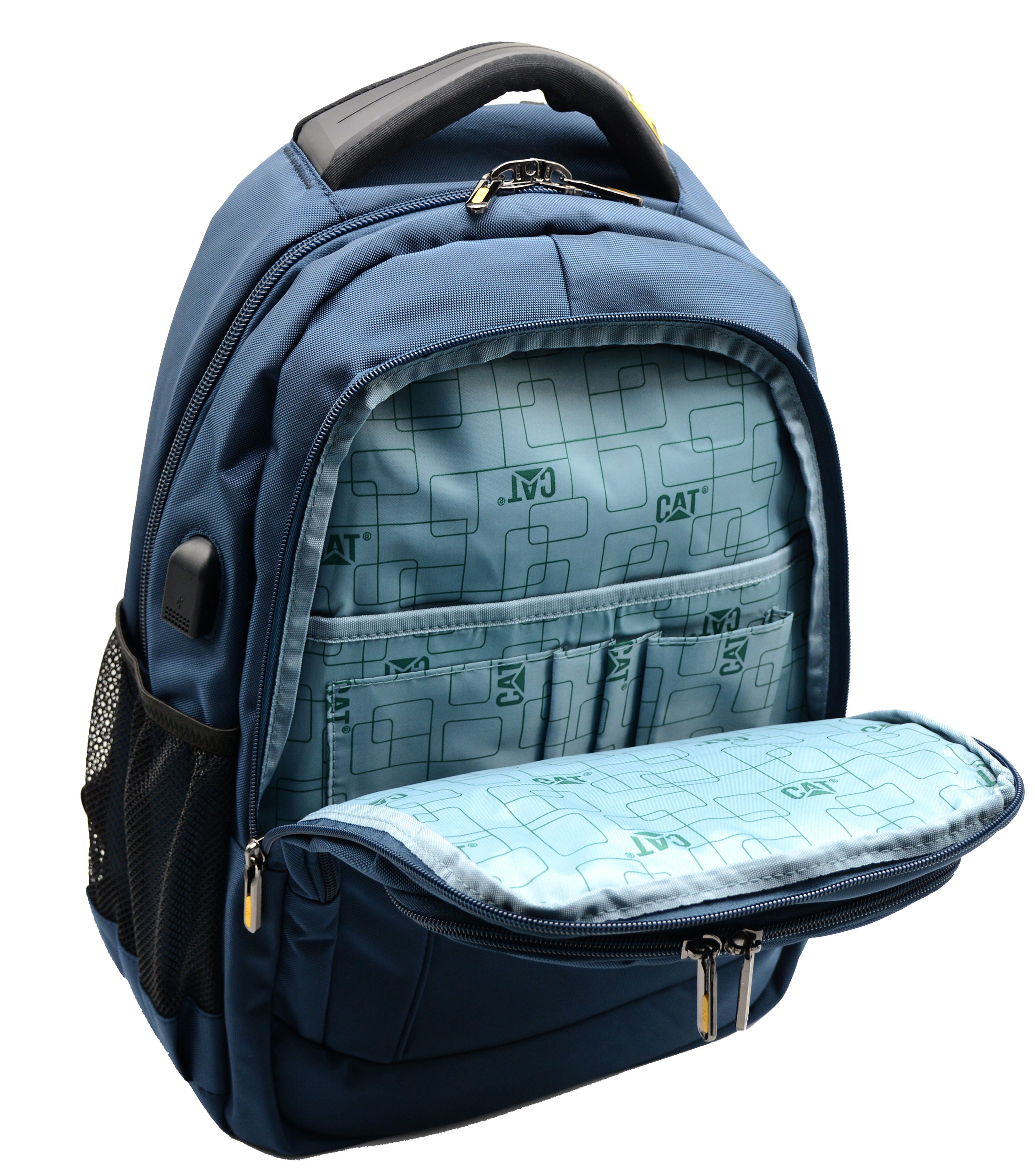 CAT BACKPACK 19" W/LAPTOP POCKET&USB 2113-ASSTD