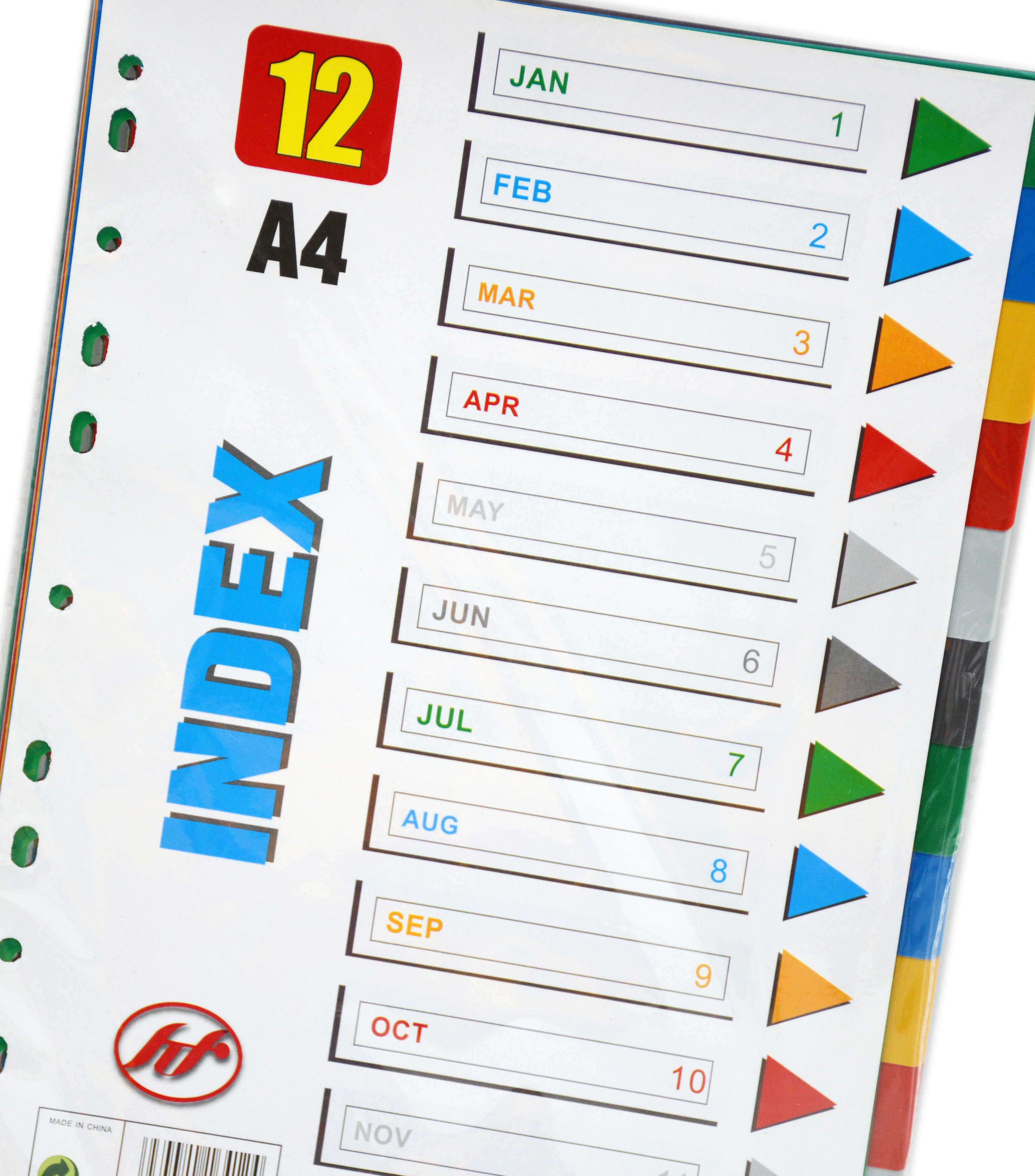 BENGE INDEX COLOR PP 12 DIVIDER W/O NUMBER A4