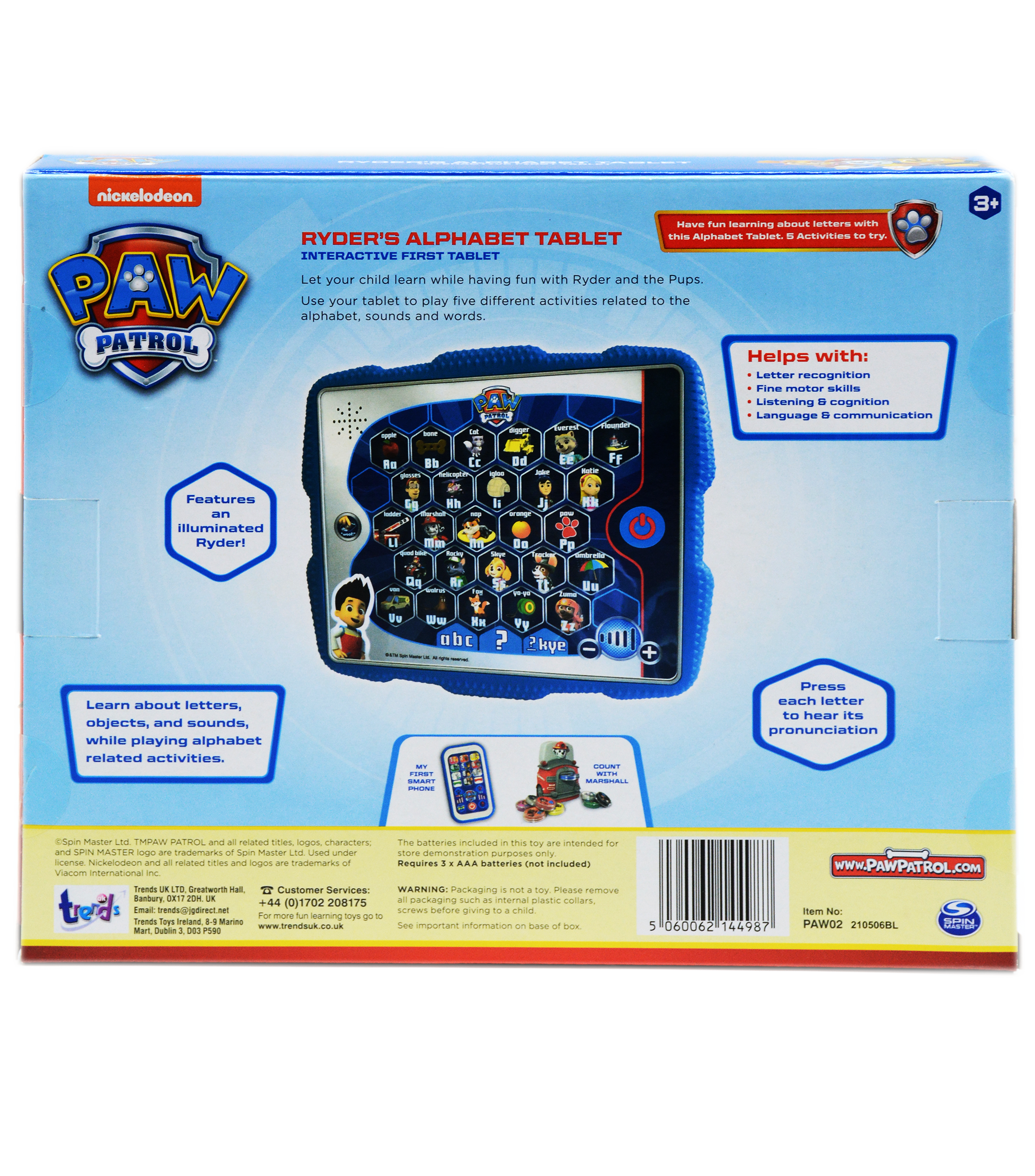 PAW PATROL RYDER'S ALPHABET TABLET SET