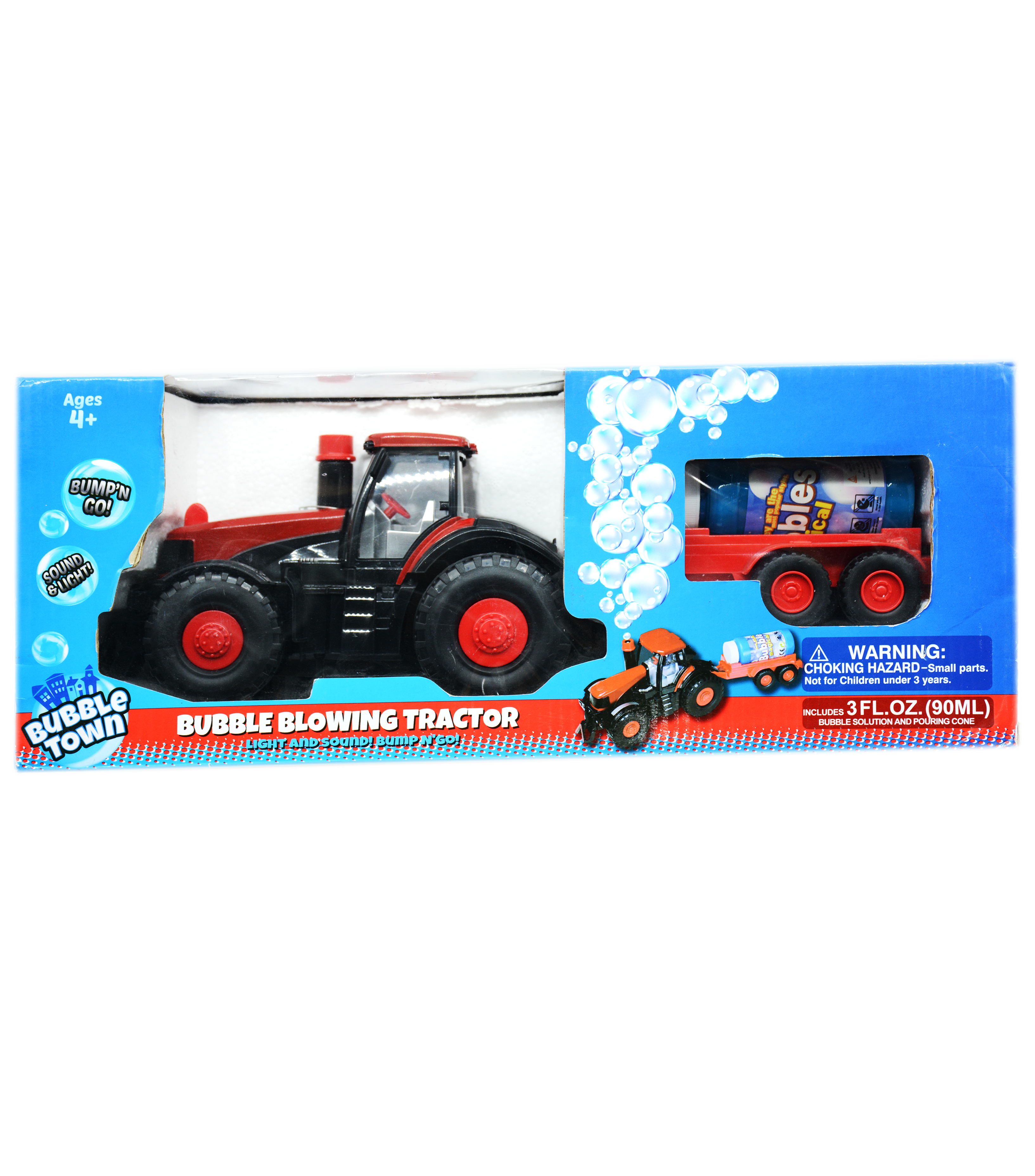 BUBBLE BLOWING TRACTOR &90ML BUBBLE SOLUTION