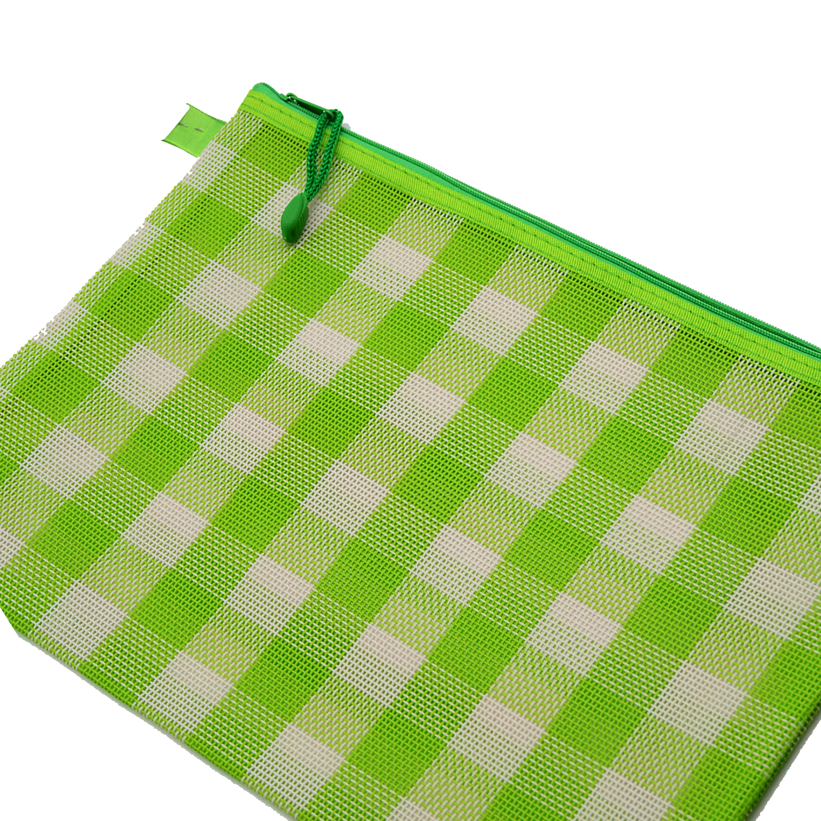 NYLON ZIPPER BAG CHECKED MESH DESIGN-A4