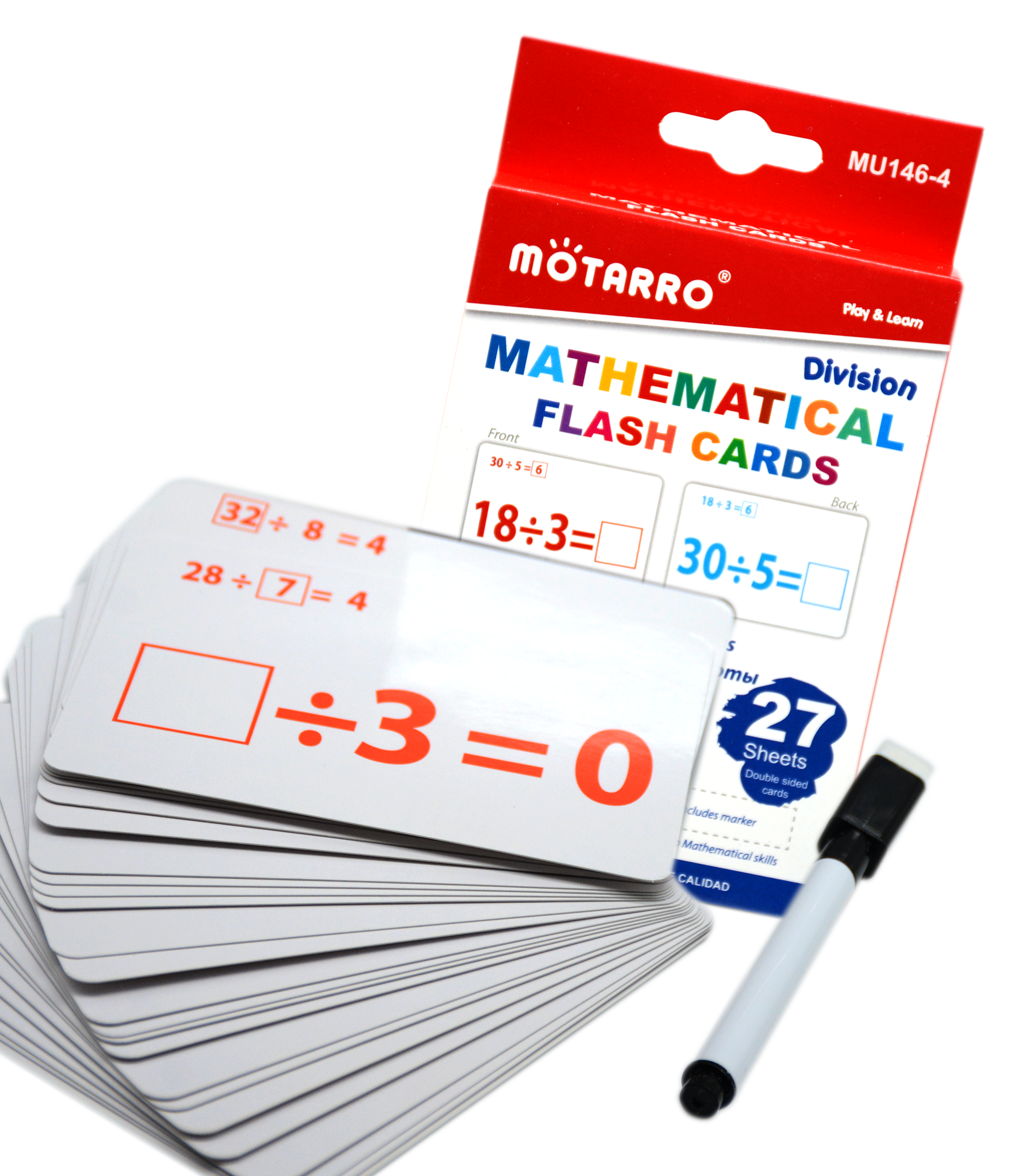 MOTARRO DIVISION MATHEMATICAL FLASH CARD