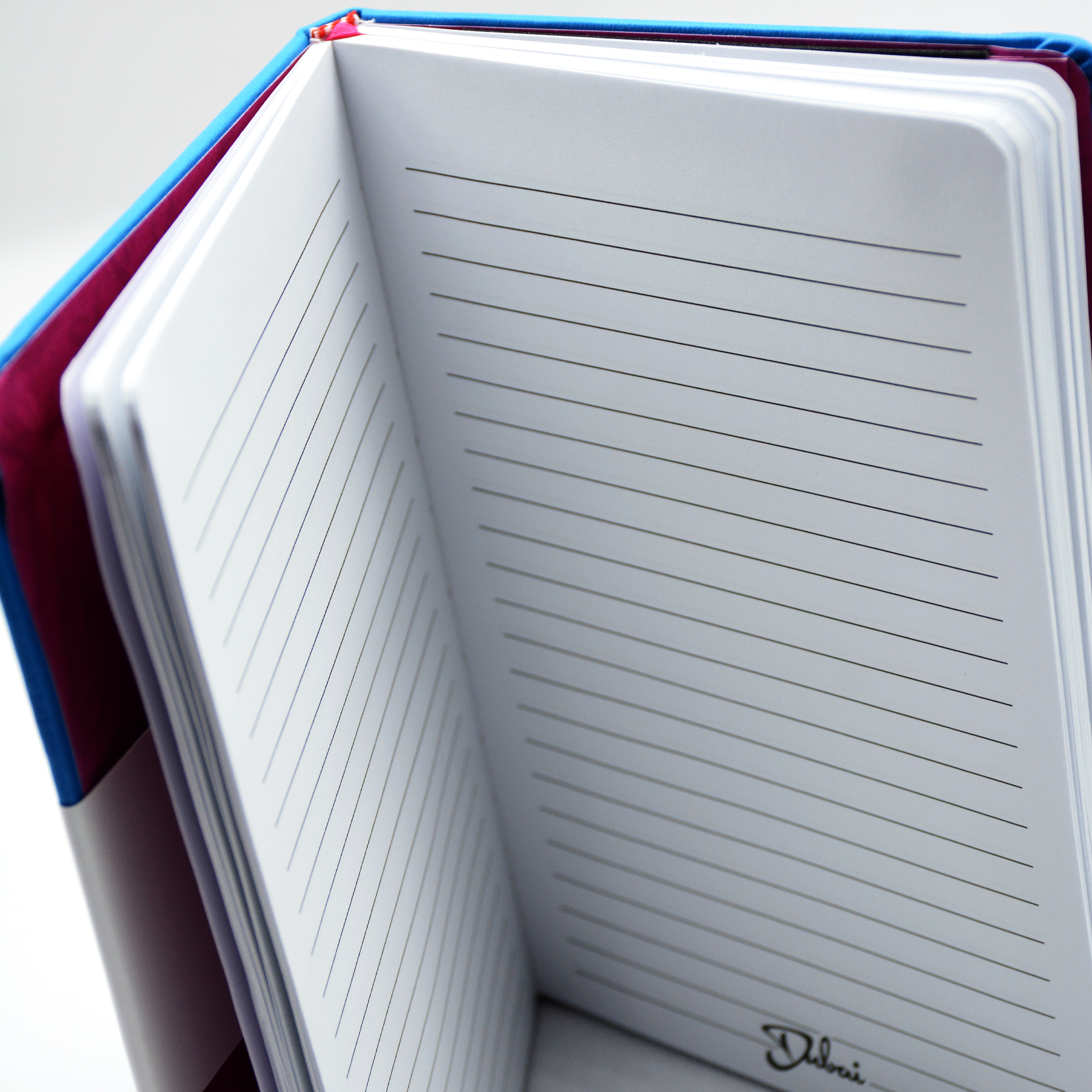 DUBAI-RULED HARDBACK NOTE BOOK W/ELASTIC-BLUE