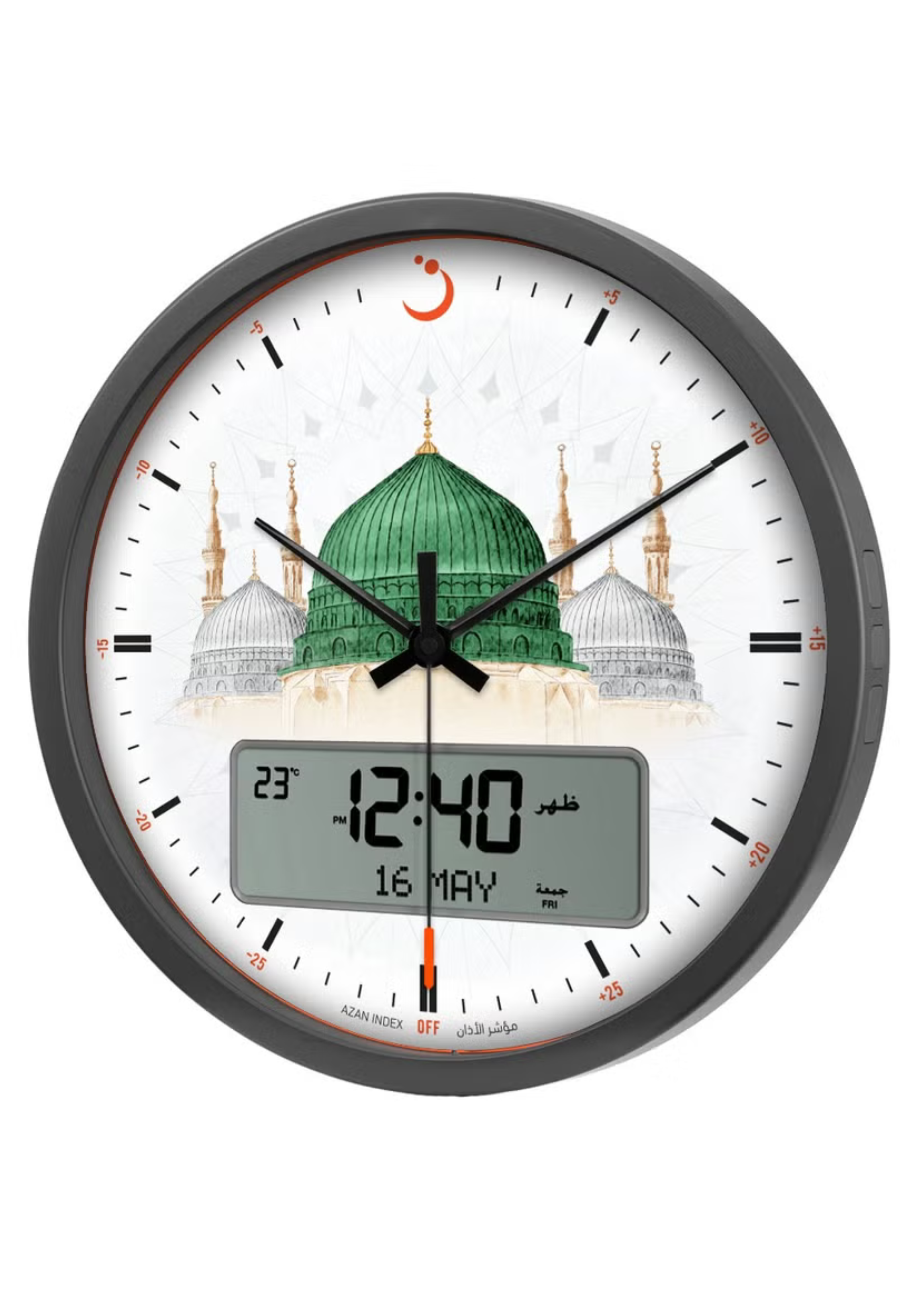 AL FAJR ROUND WALL CLOCK CR-23K 33X33X5CM