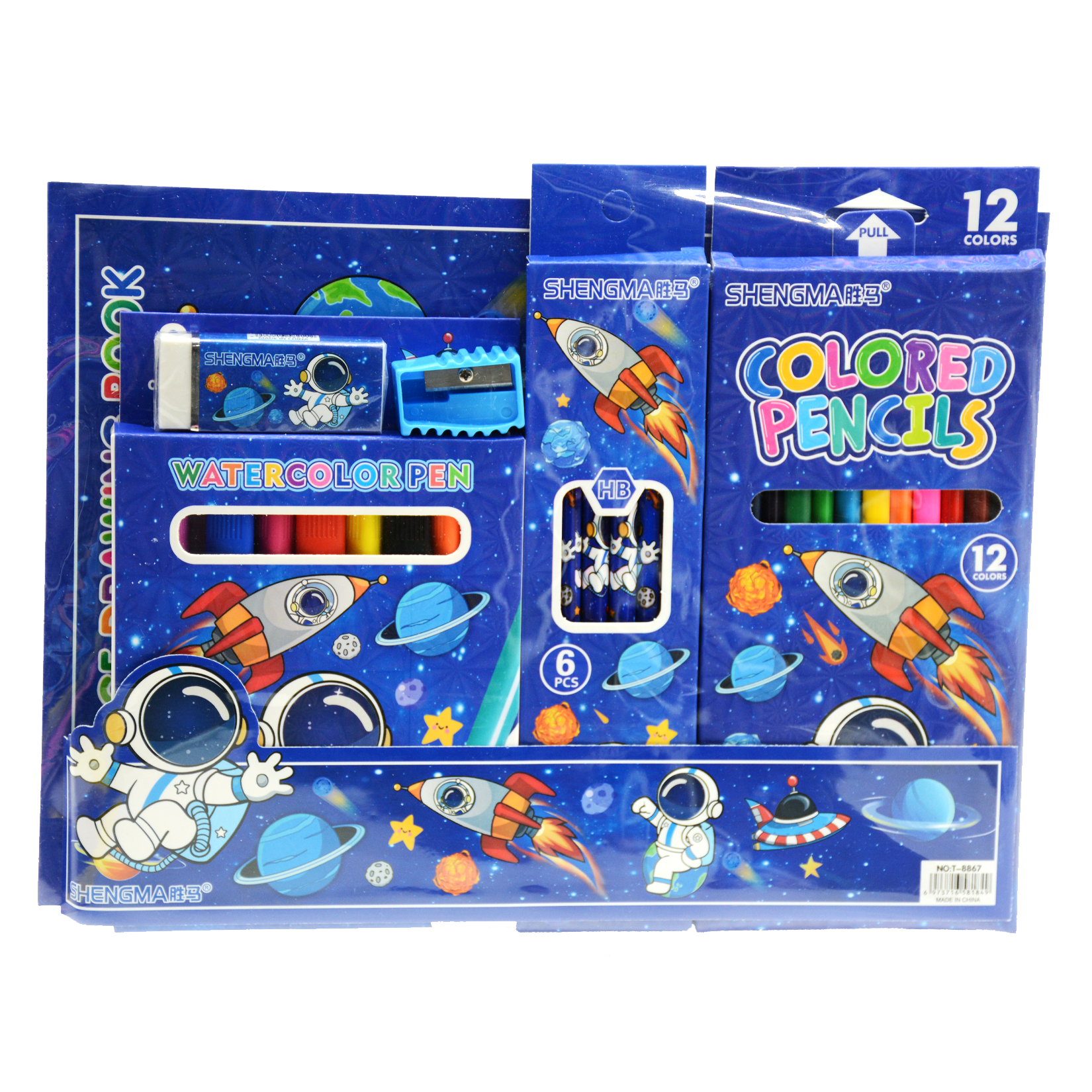 SHENGMA DISNEY 6 IN1 STATIONERY SET IN PVC BAG JX-8867