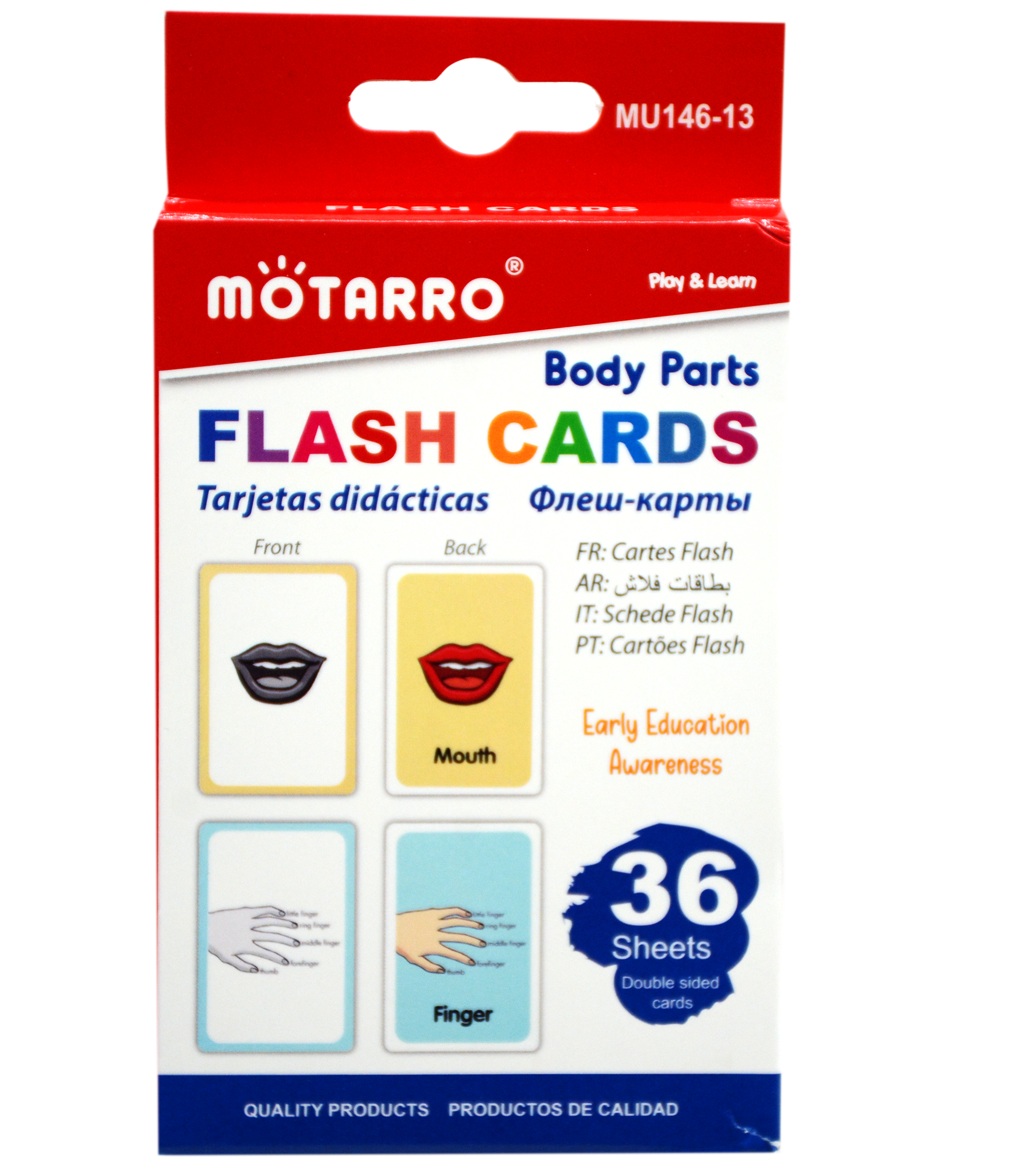 MOTARRO BODY PARTS FLASH CARD 36SHT