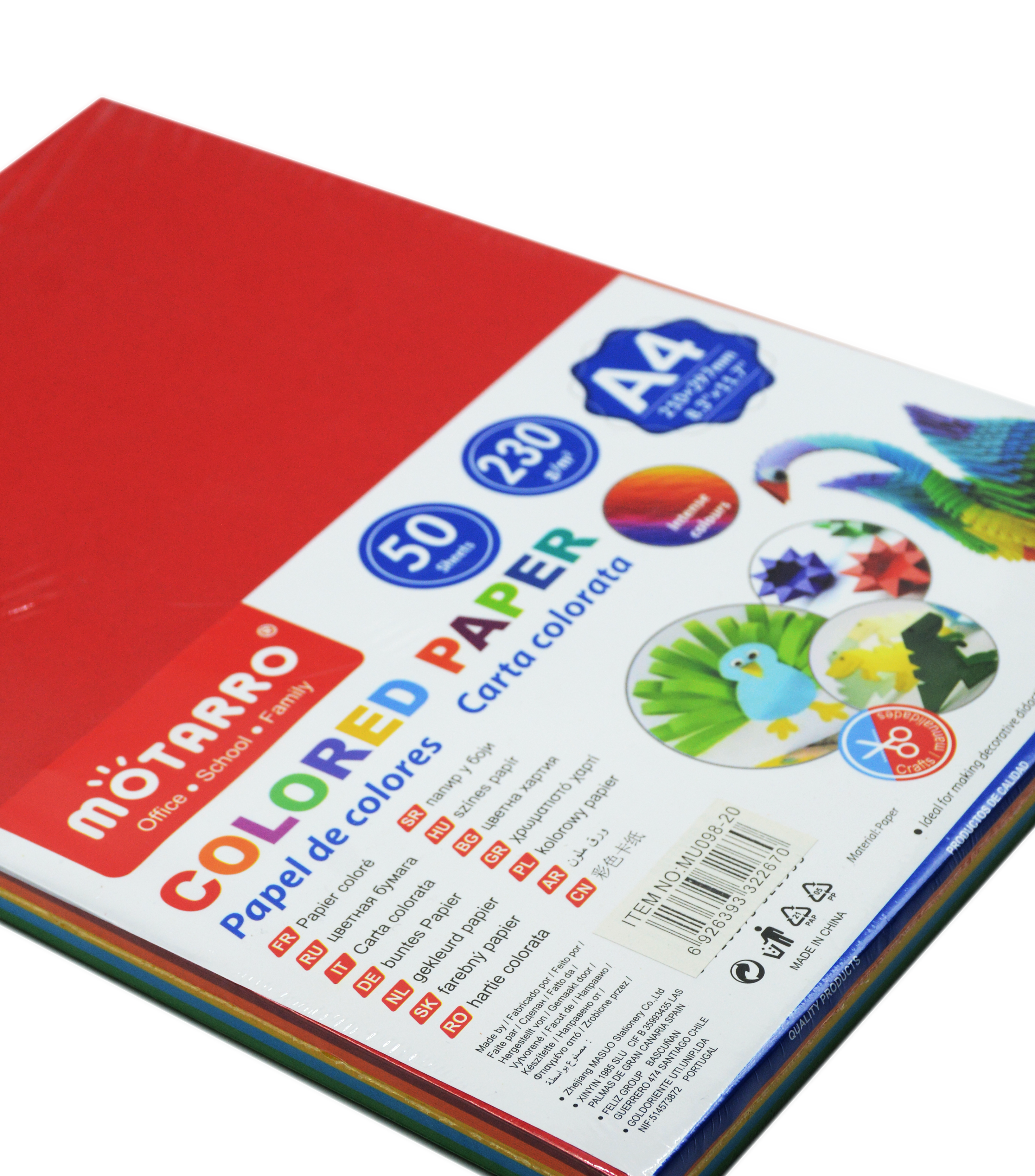 MOTARRO COLOUR PAPER 50PCS/PKT 230GSM-A4