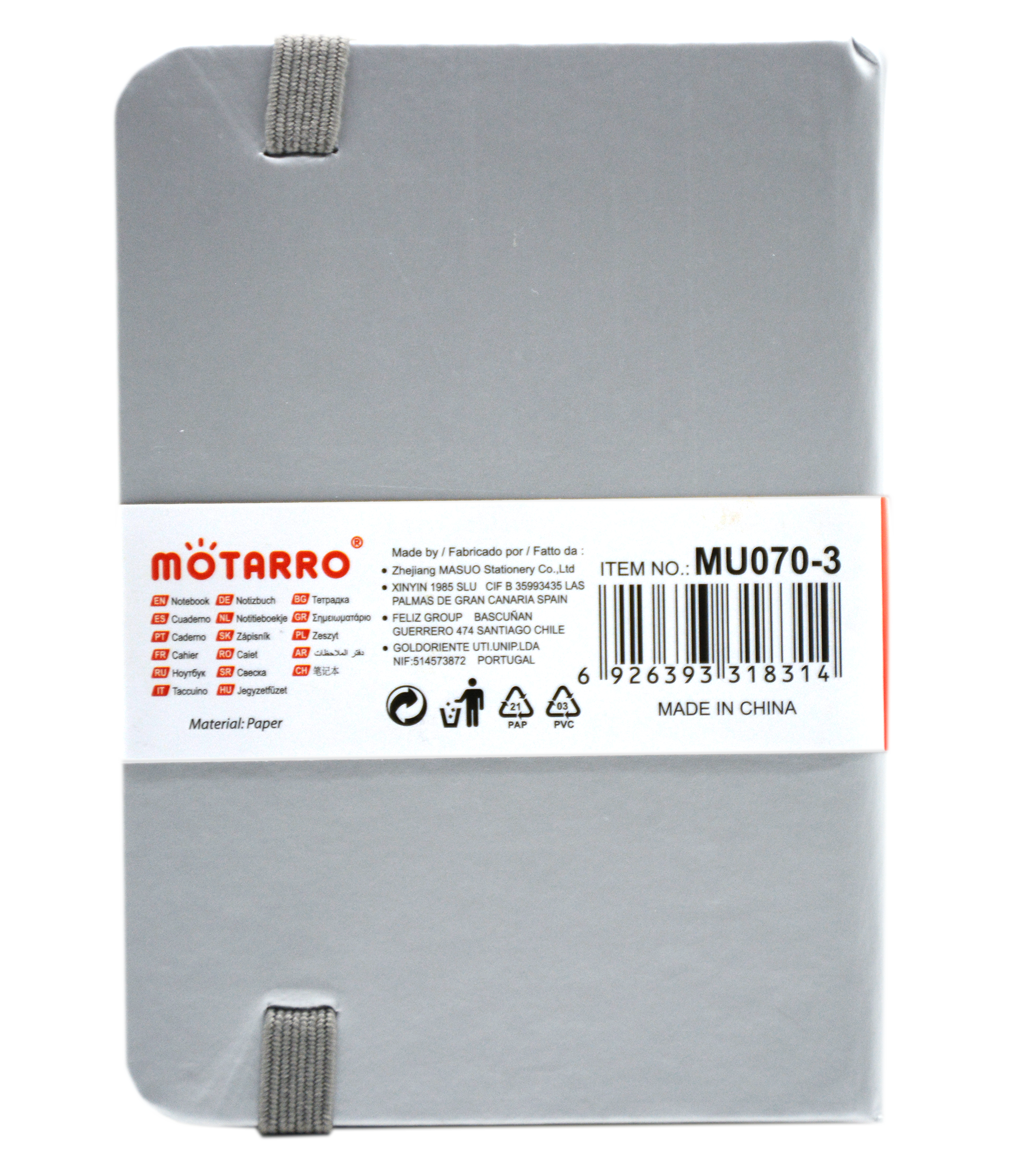 MOTARRO NOTEBOOK A7 100SHT-80GSM GREY