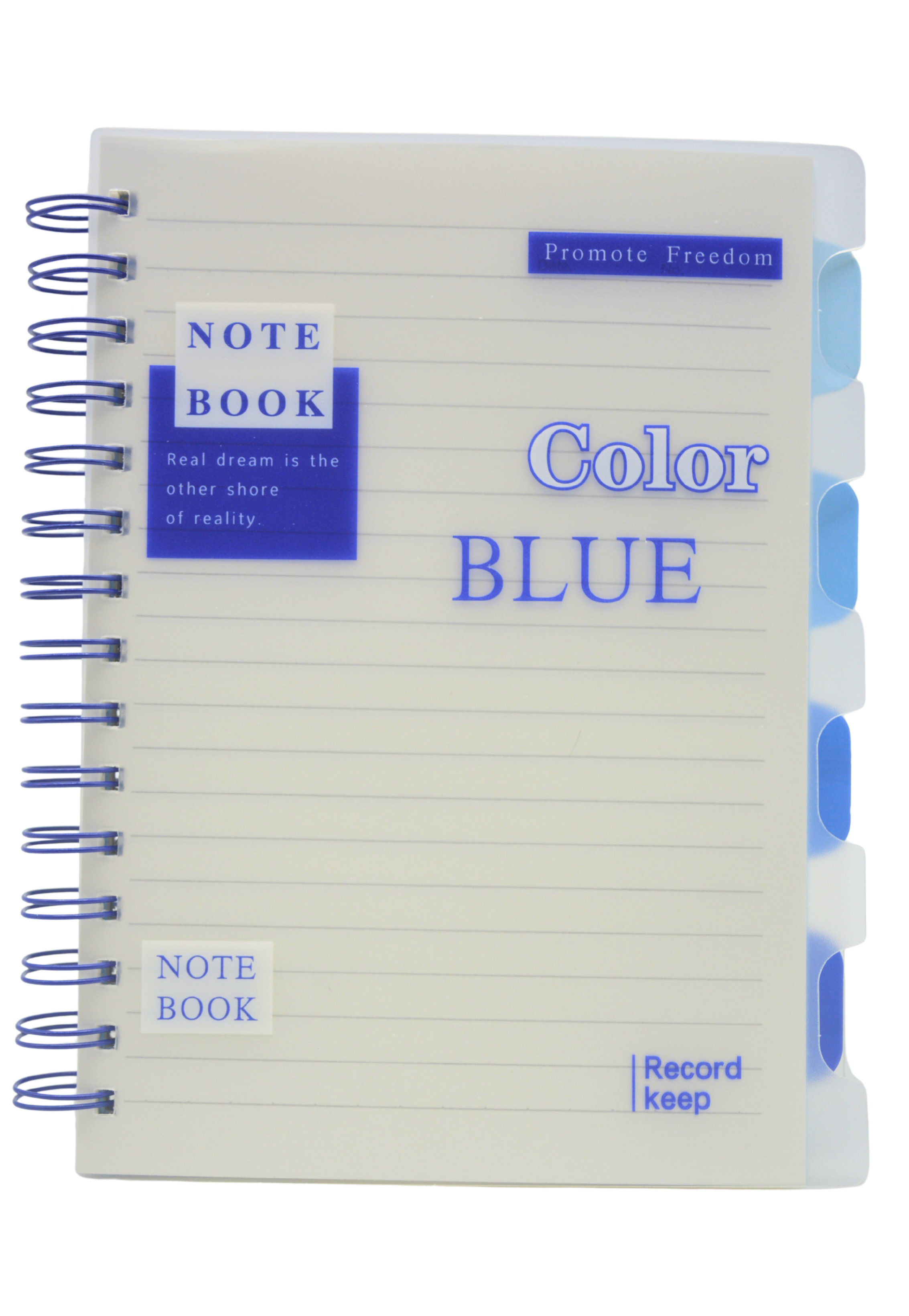 BIXU LIFE SPIRAL PP COVER TRANSPARENT 4-SUBJECT NOTEBOOK A5