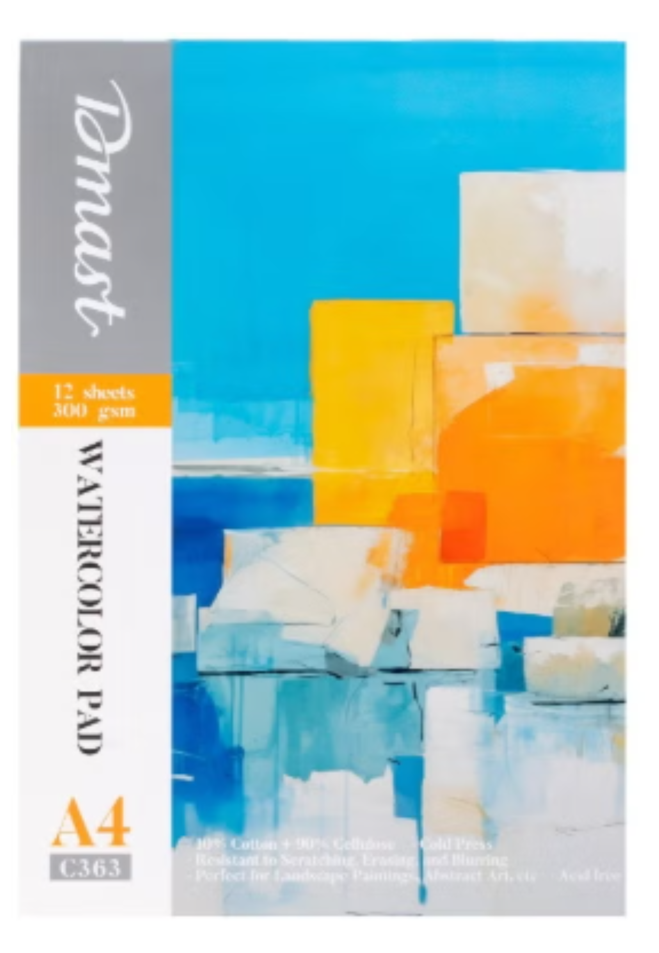 DMAST WATERCOLOR PAD 12SHT 300GSM A4-WHITE
