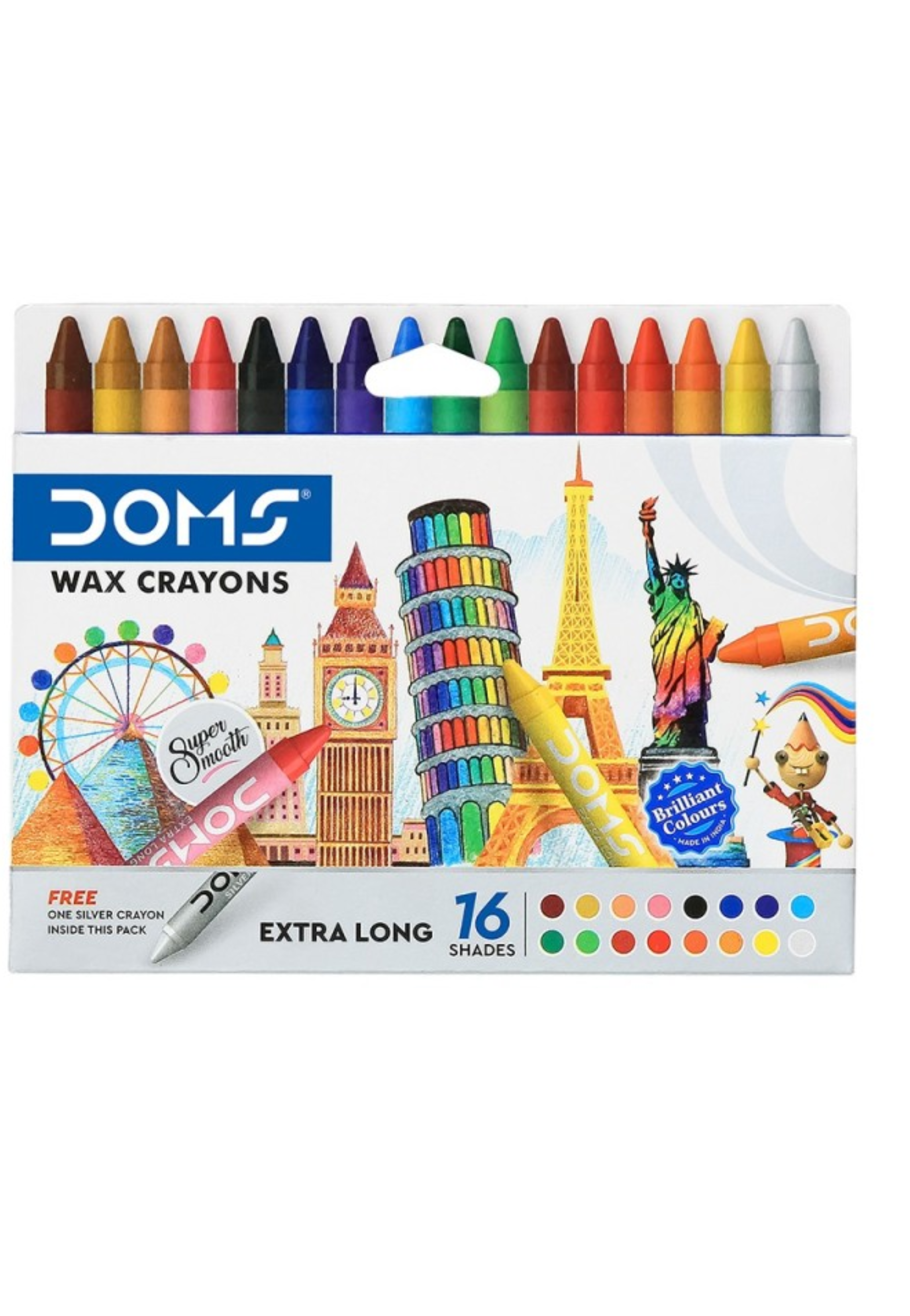 DOMS 3449 EXTRA LONG WAX CRAYONS (16+1) PACK