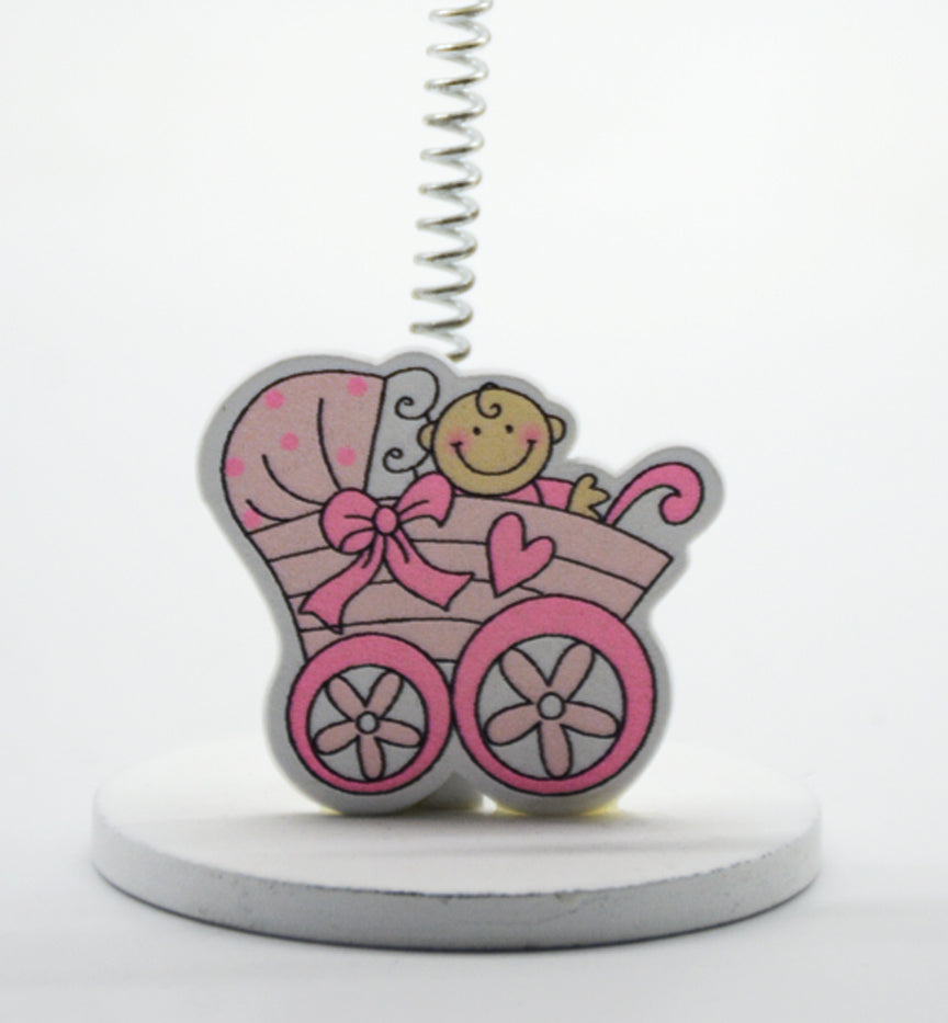 WOODEN STICK MEMO BOARD PINK W/ROUND BASE