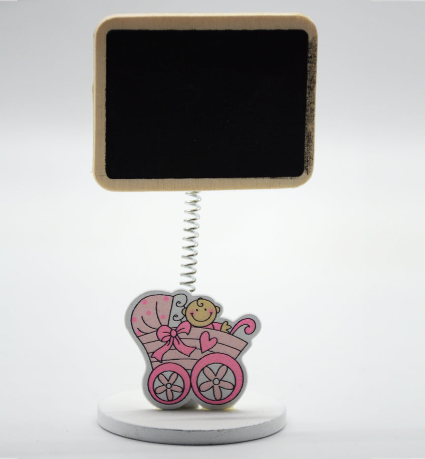 WOODEN STICK MEMO BOARD PINK W/ROUND BASE