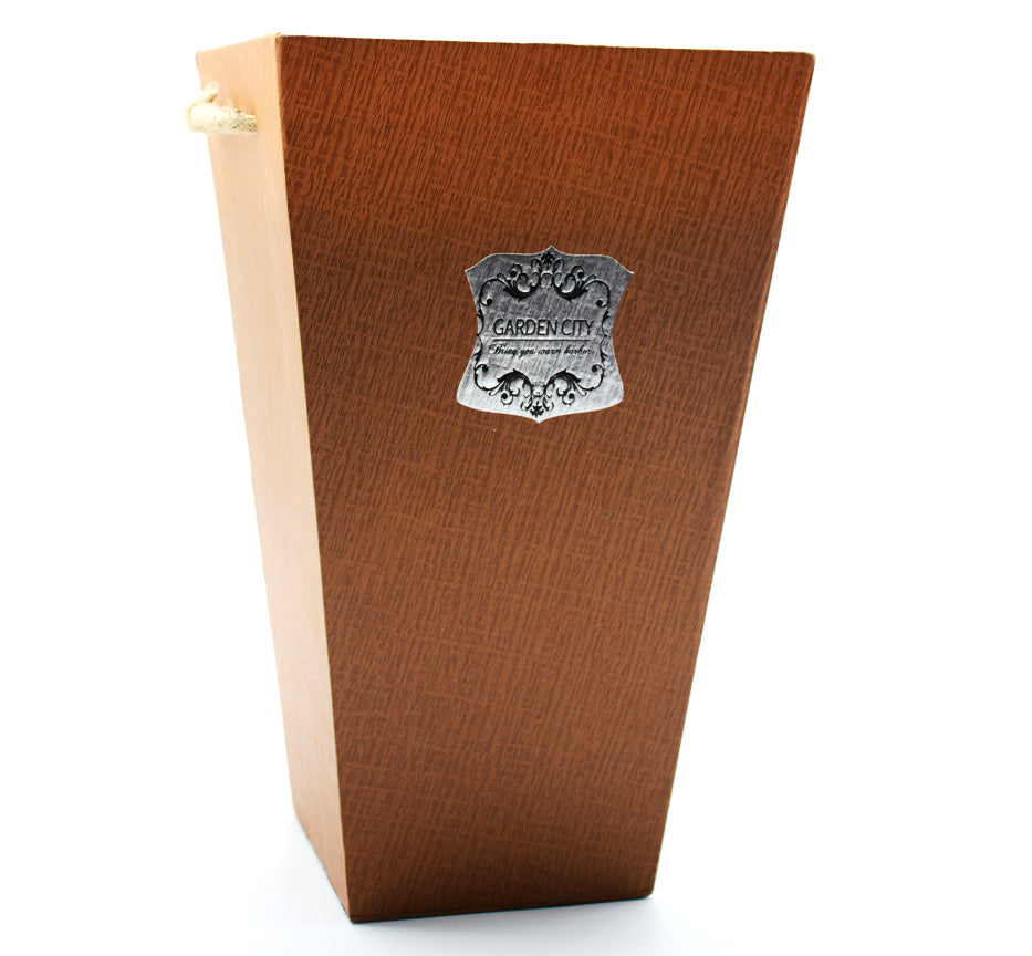 GARDEN CITY FLOWER VASE/BOX W/ JUTE HANDLE ASSTD