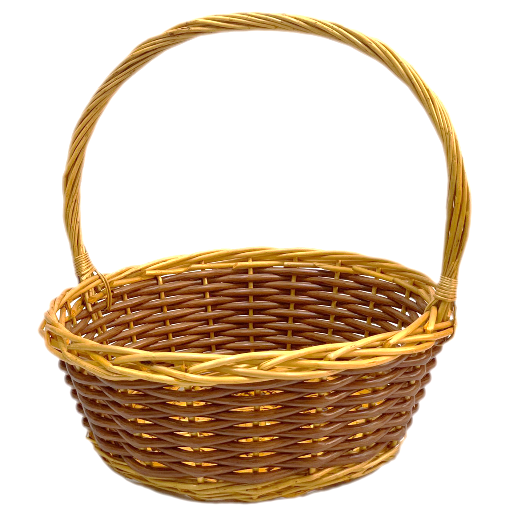 ROUND WILLOW BAMBOO BASKET W/HANDLE 38X38CM MK506-1 SMALL