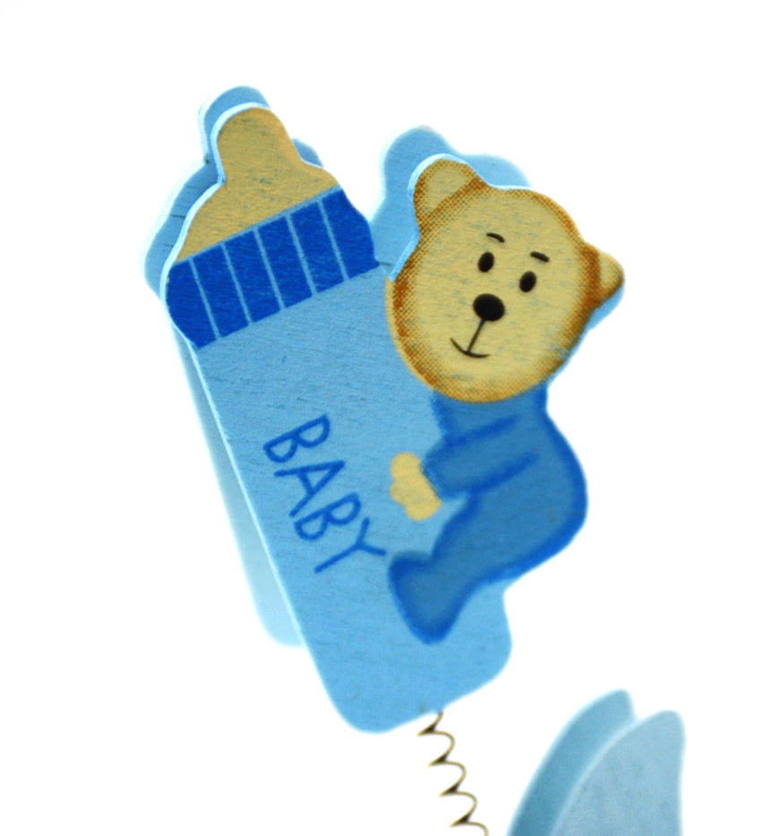 WOODEN DECO CLIP FEEDBTL&BEAR