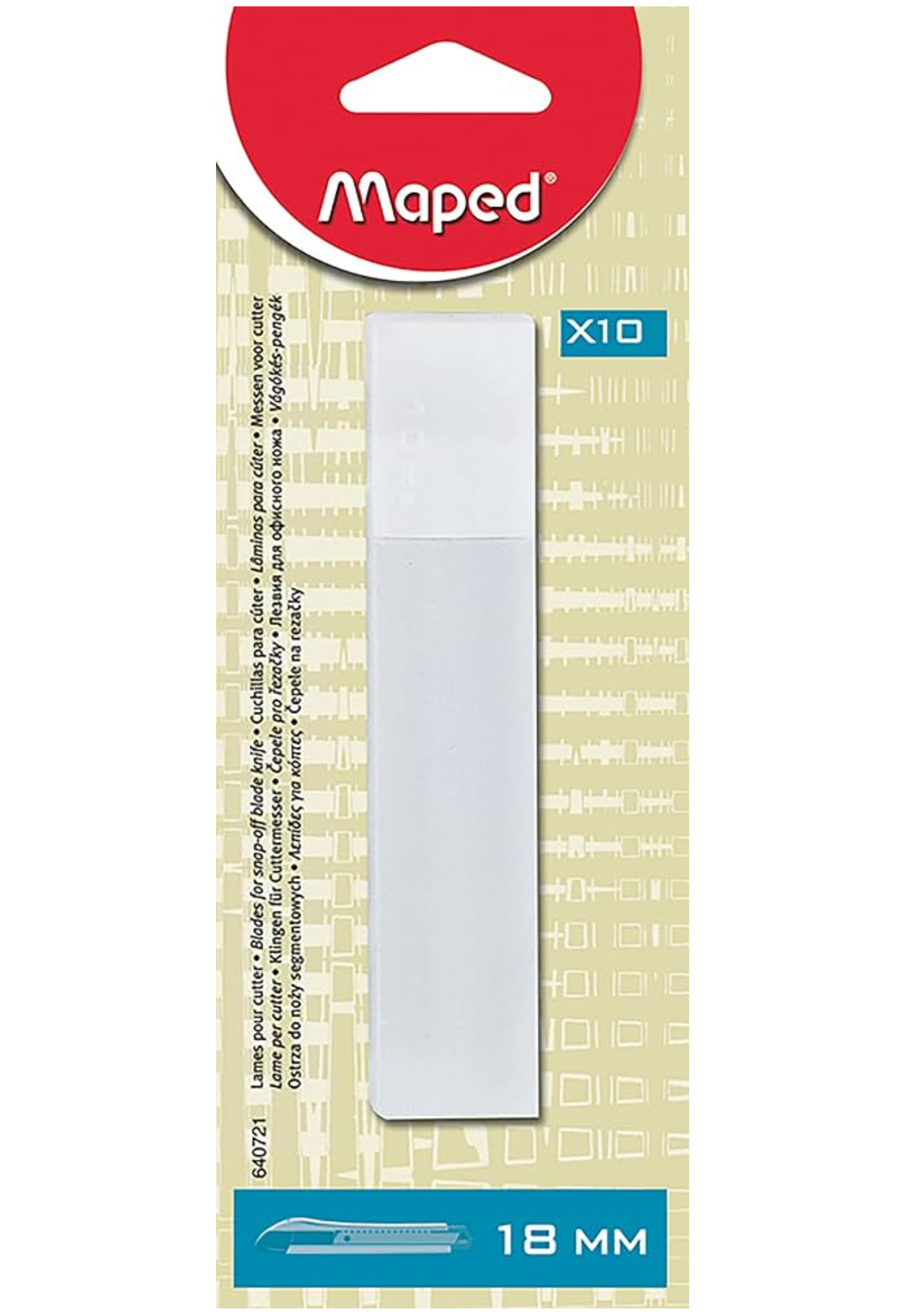 MAPED CUTTER BLADES 18MM 10PCS BLISTER