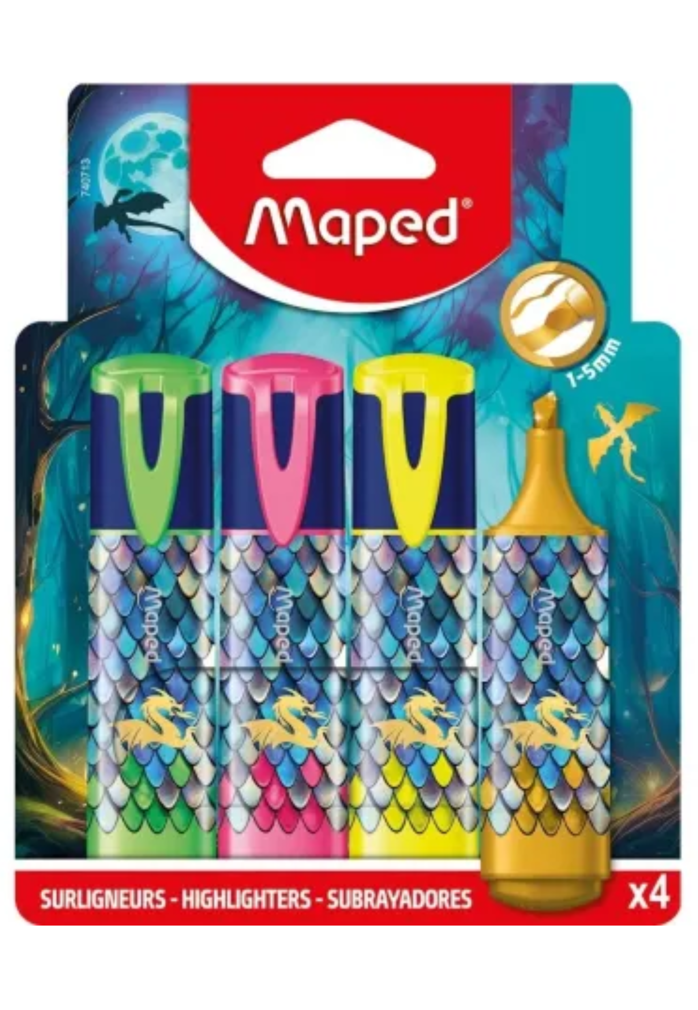 MAPED DRAGON HIGHLIGHTERS 4PCS PACK