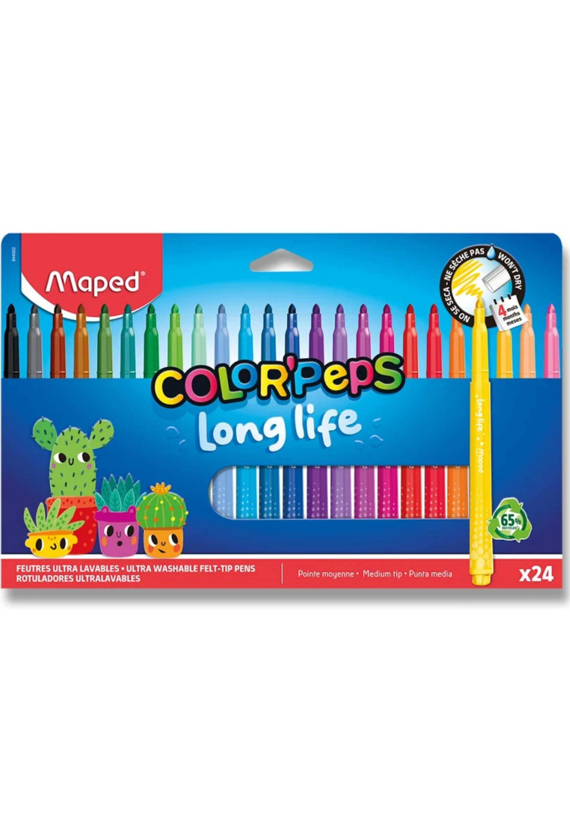 MAPED FELT PEN LONGLIFE 24COLORS PACK