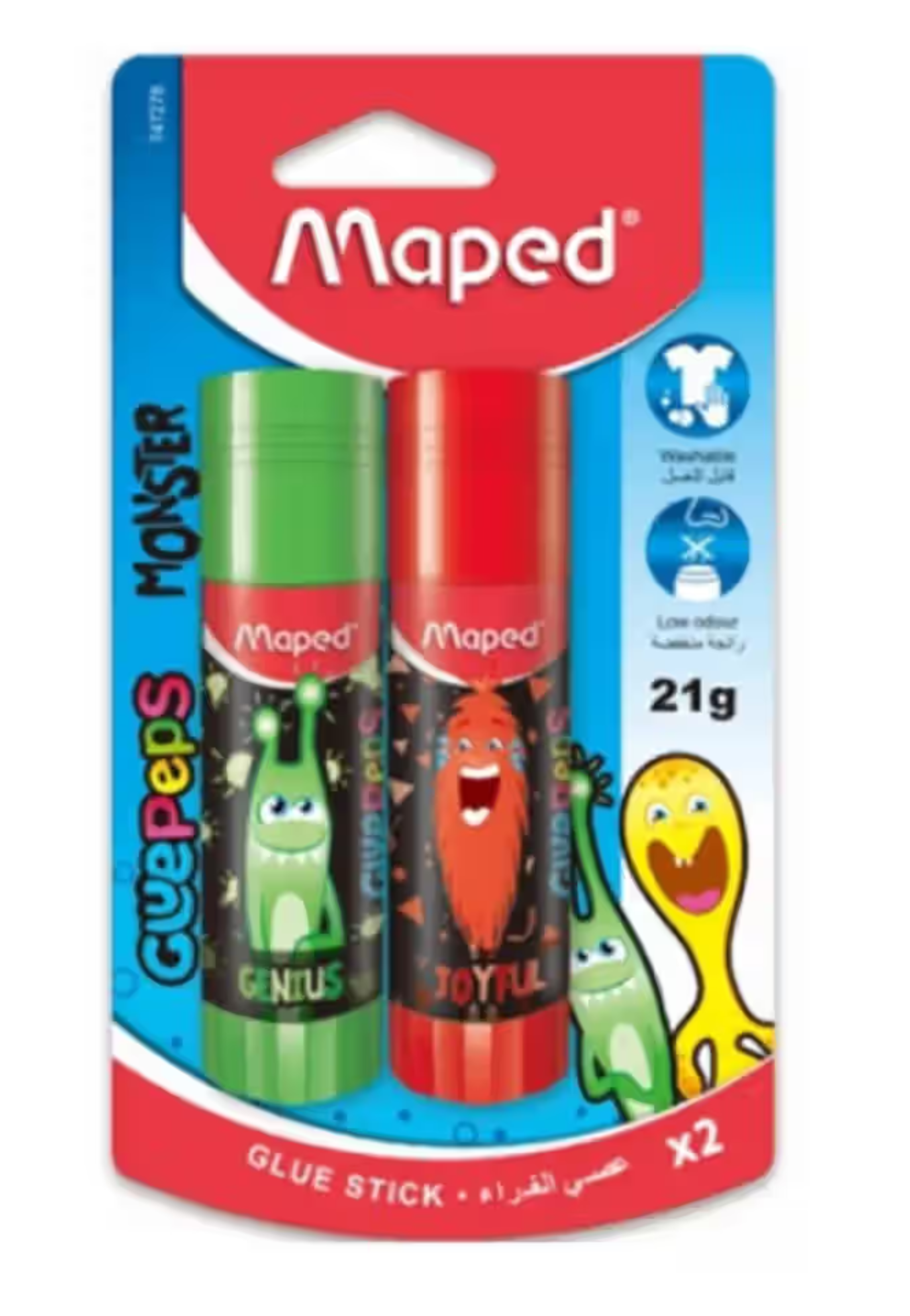 MAPED MONSTER GLUE STICK 21G 2PCS BLISTER