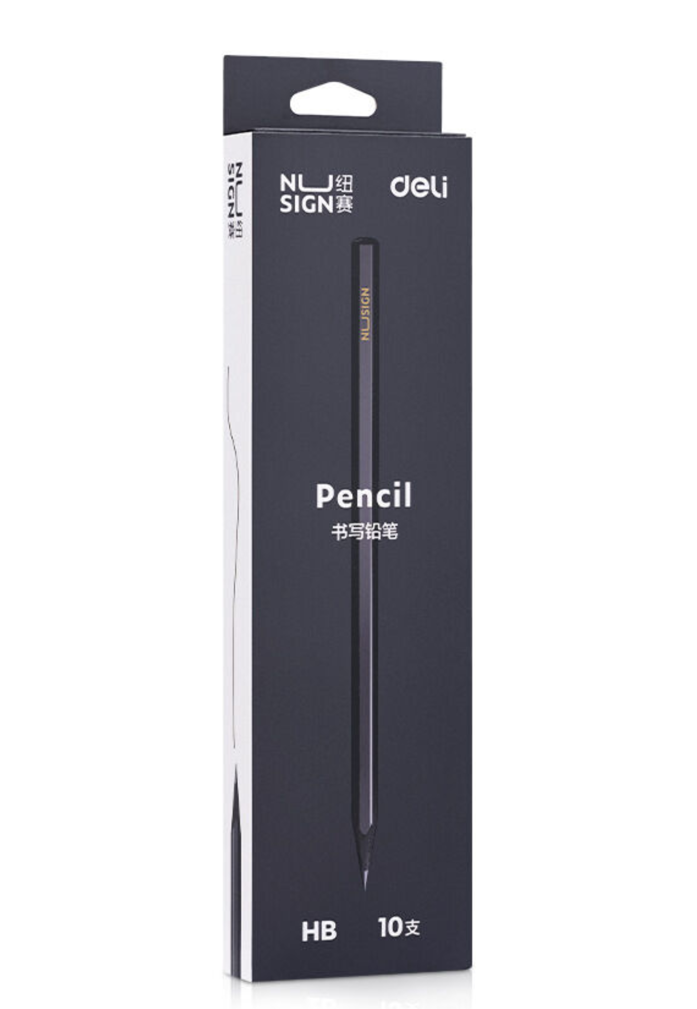 NUSIGN HB PENCIL WOOD HEXAGONAL 10PCS/PKT BLACK