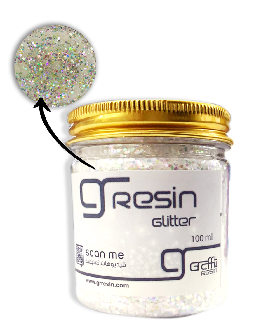 GRAFFITI RESIN GLITTER 100ML-WHITE