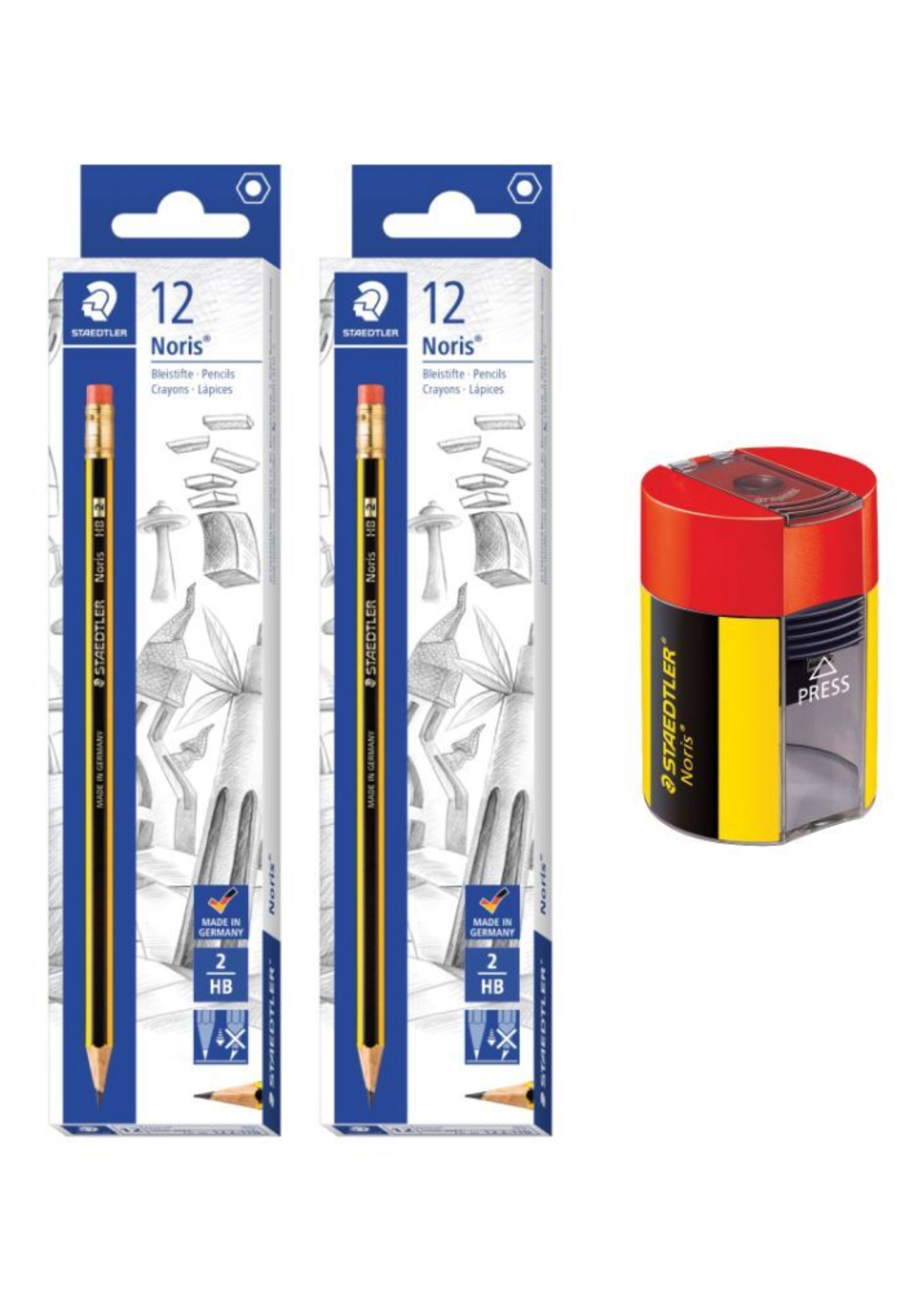 STAEDTLER NORIS 2BOX PENCILS+NORIS SHARPENER