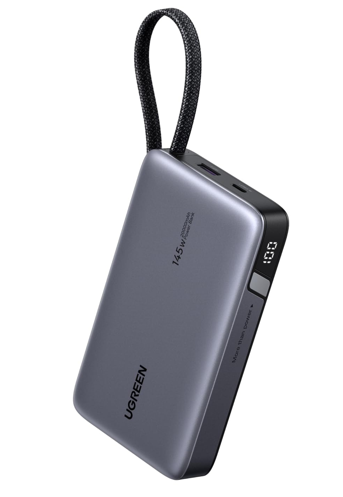 UGREEN 145W POWERBANK W/BUILT IN USB C CABLE 20000MAH GRAY