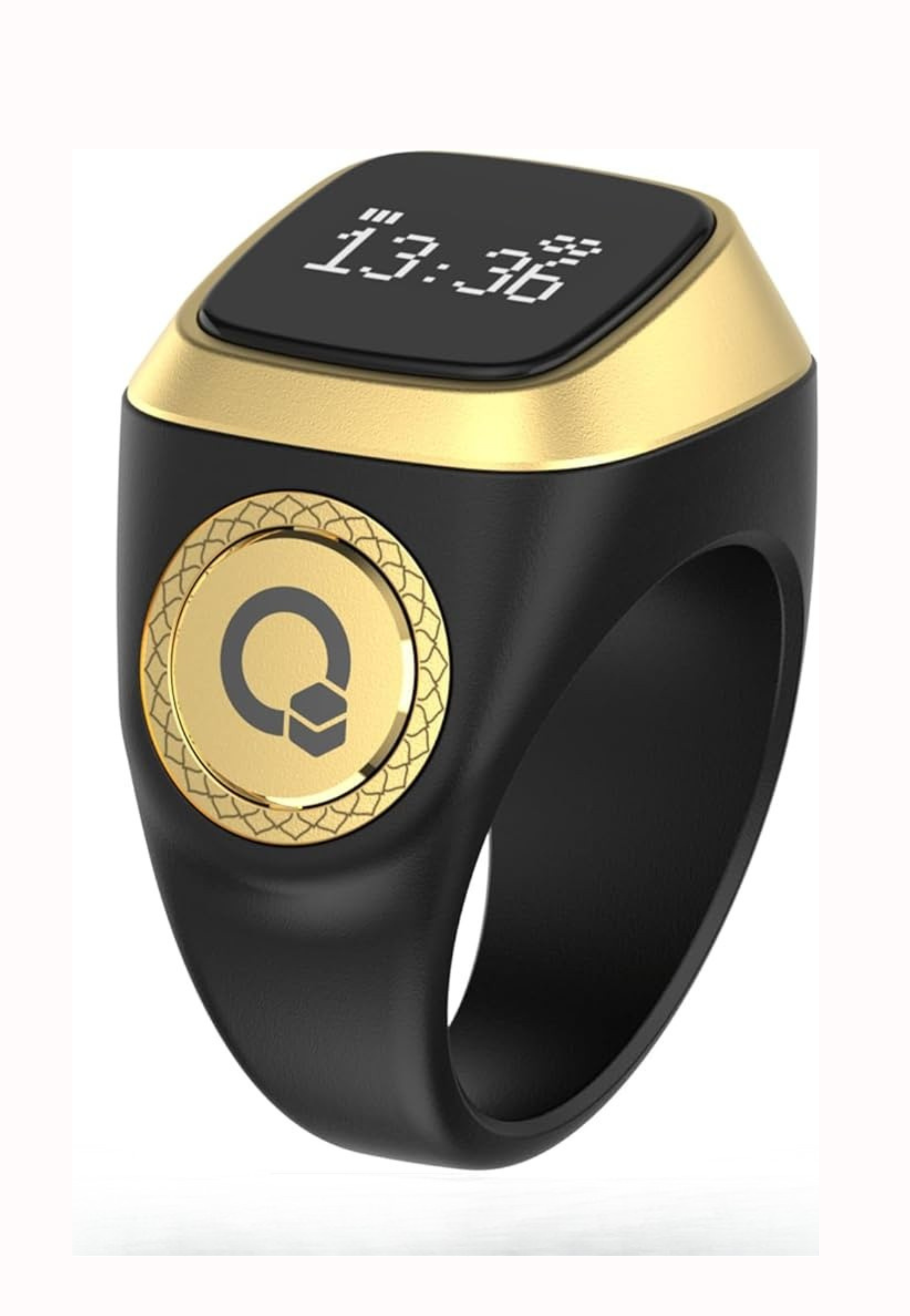 ZIKR RING i QIBLA W/LIGHT 18MM BLACK (PLASTIC)