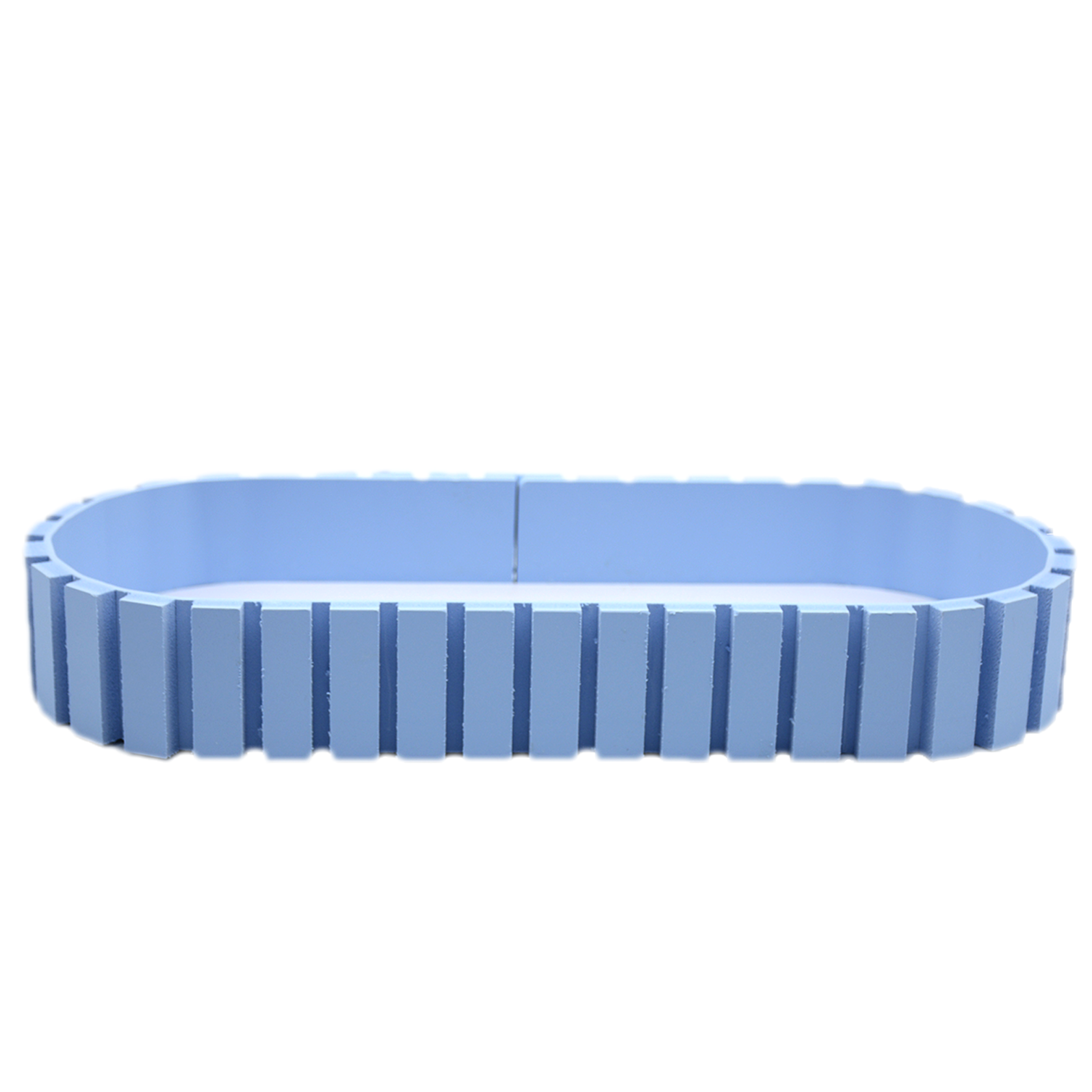 OVAL WOODEN DECORATIVE TRAY 34X13.5X5CM BLUE-1SMALL