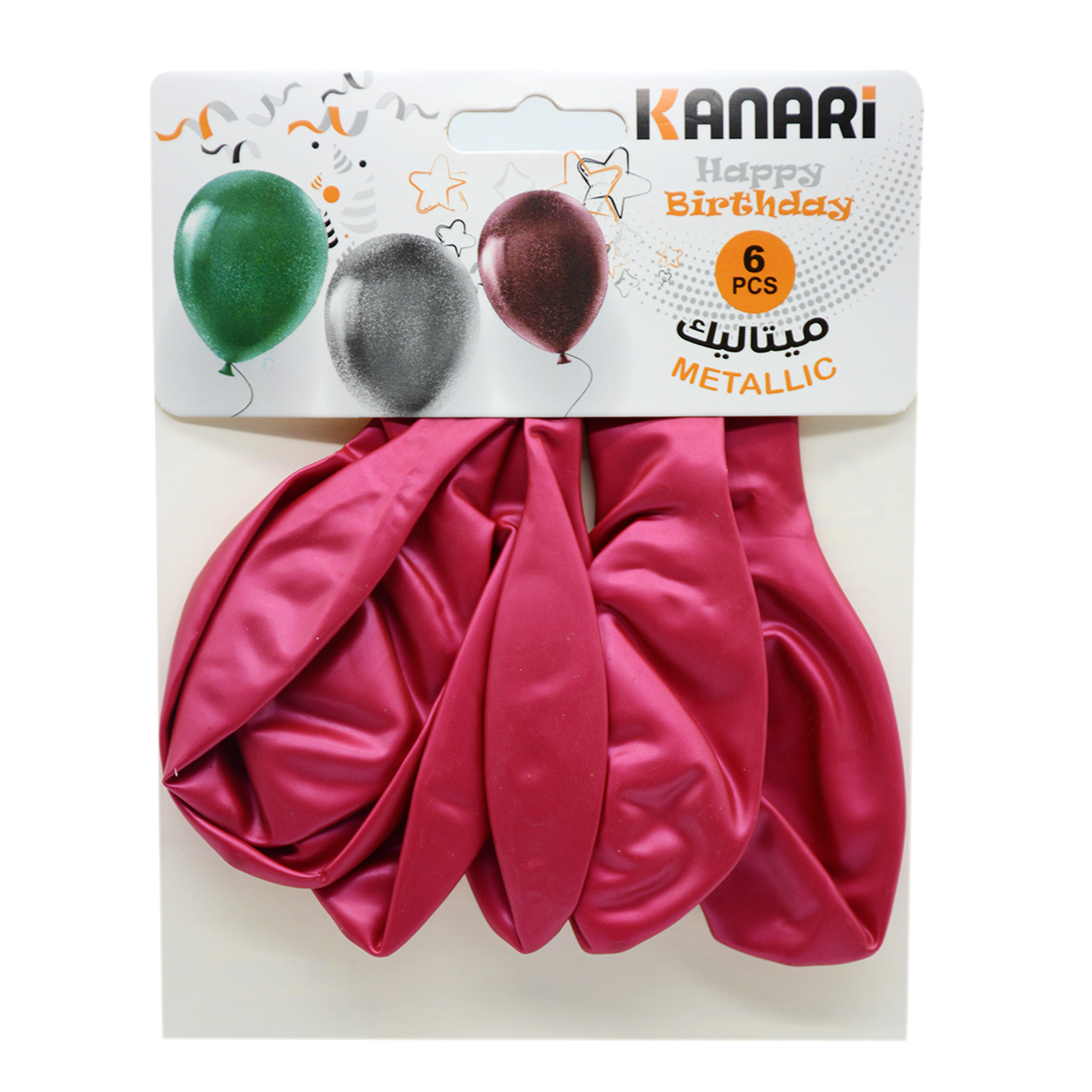 KANARI BALLOONS 6PCS/BAG METALIC FUSCHIA