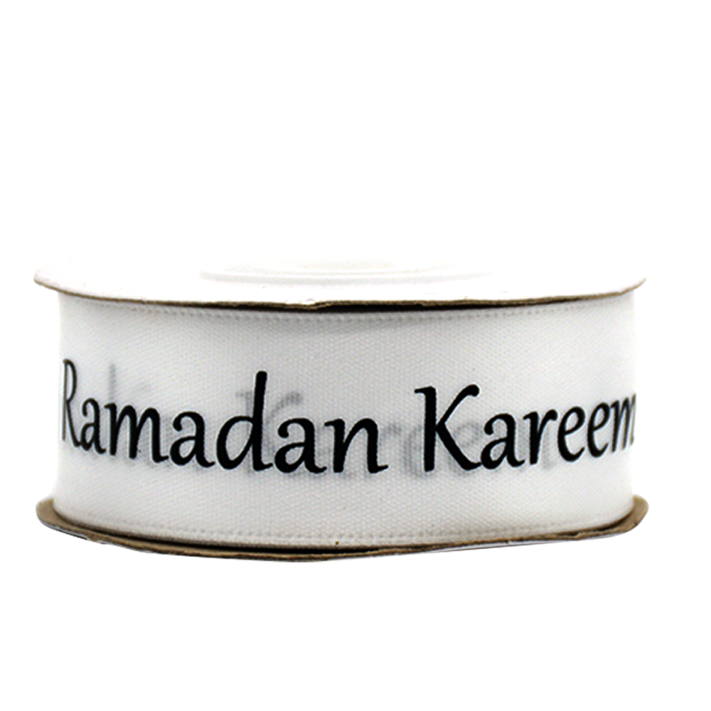 RAMADAN KAREEM RIBBON ROLL W/BLACK PRINT 1''-ENGLISH
