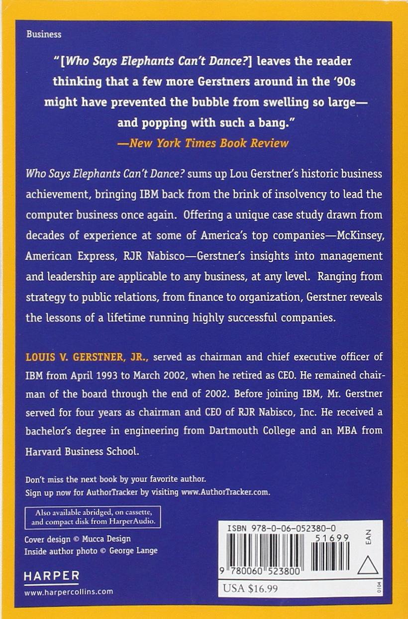 WHO SAYS ELEPHANTS CANTS DANCE