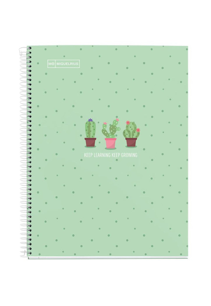 دفتر 80 صفحة 90 جرام MIQUELRIUS MR HARD COVER SPIRAL A4 90G 80SHT 5MM SQUARE NOTEBOOK-CACTUS MINT