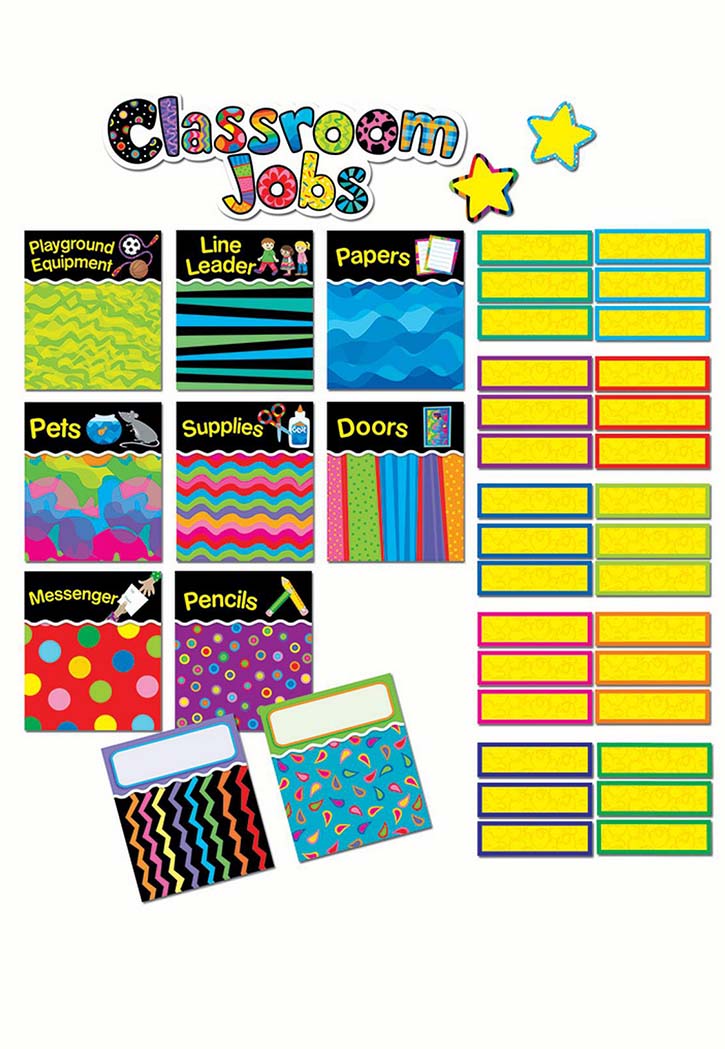 Poppin Patterns Centers Classroom Jobs Set