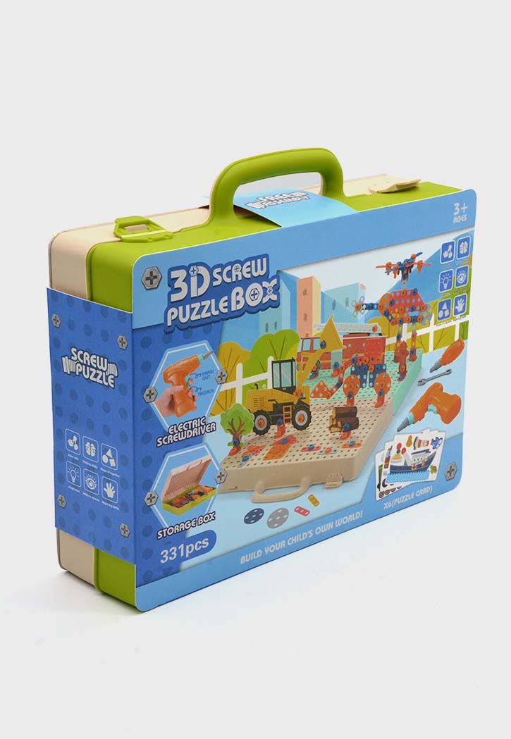 لعبة الغاز مجموعة الحفر 3D Creative Screw Puzzle Electric Drill Set