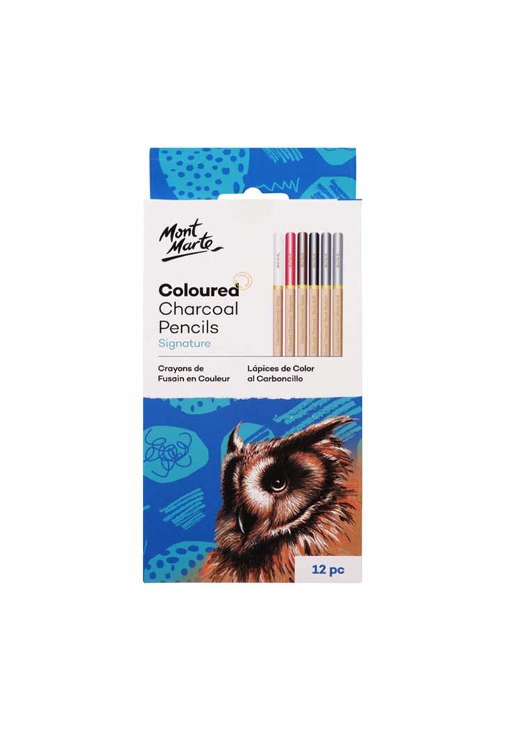 Mont Marte - Colored Charcoal Pencils 12Pcs