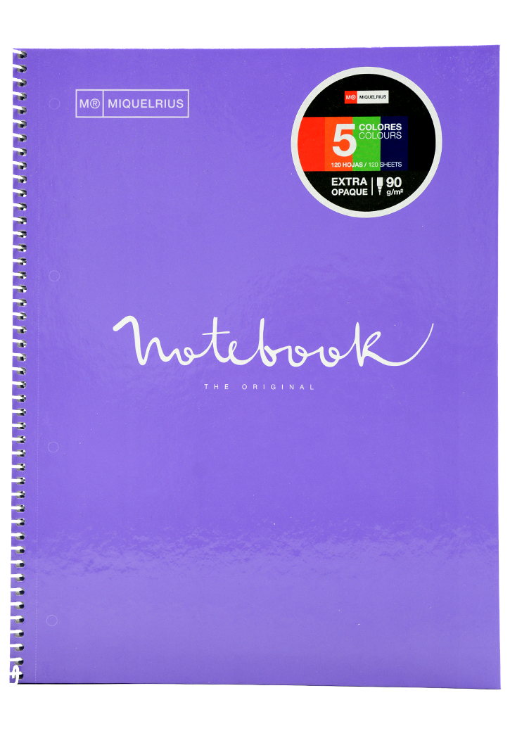 دفتر 5 مواضيع MIQUELRIUS MR-5 HARD COVER SPIRAL A4 90G 120SHT 1LINE NOTEBOOK-EMOTIONS CORAL