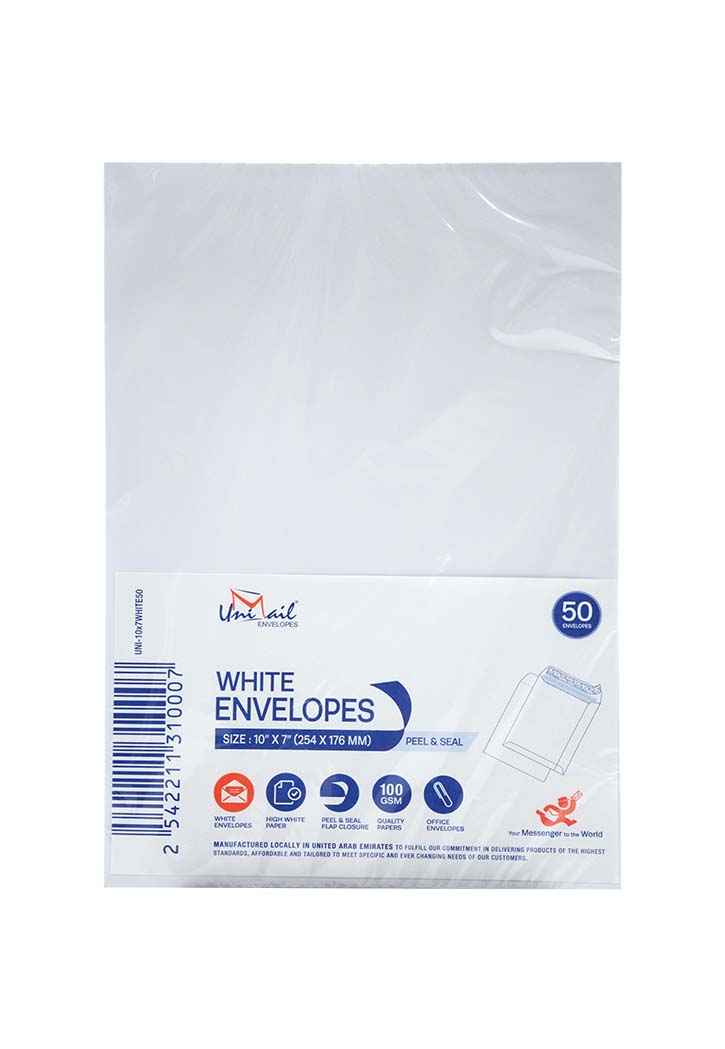 Unmail - Peel & Seal Envelopes 10x7' (White)