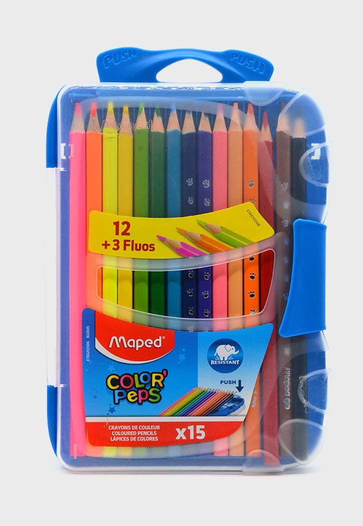 Maped Color Peps Pencils 12+3 FluoPeps