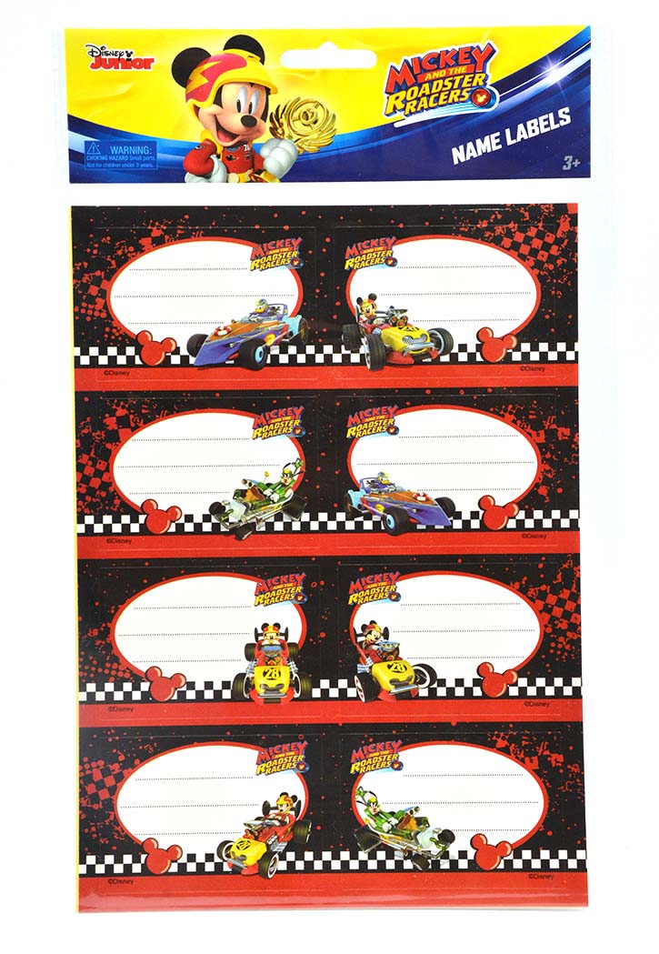 Mickey And The Roadster Racers - Name Labels Stickers