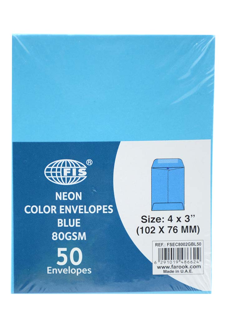 FIS - Neon Color Envelopes 102x76MM