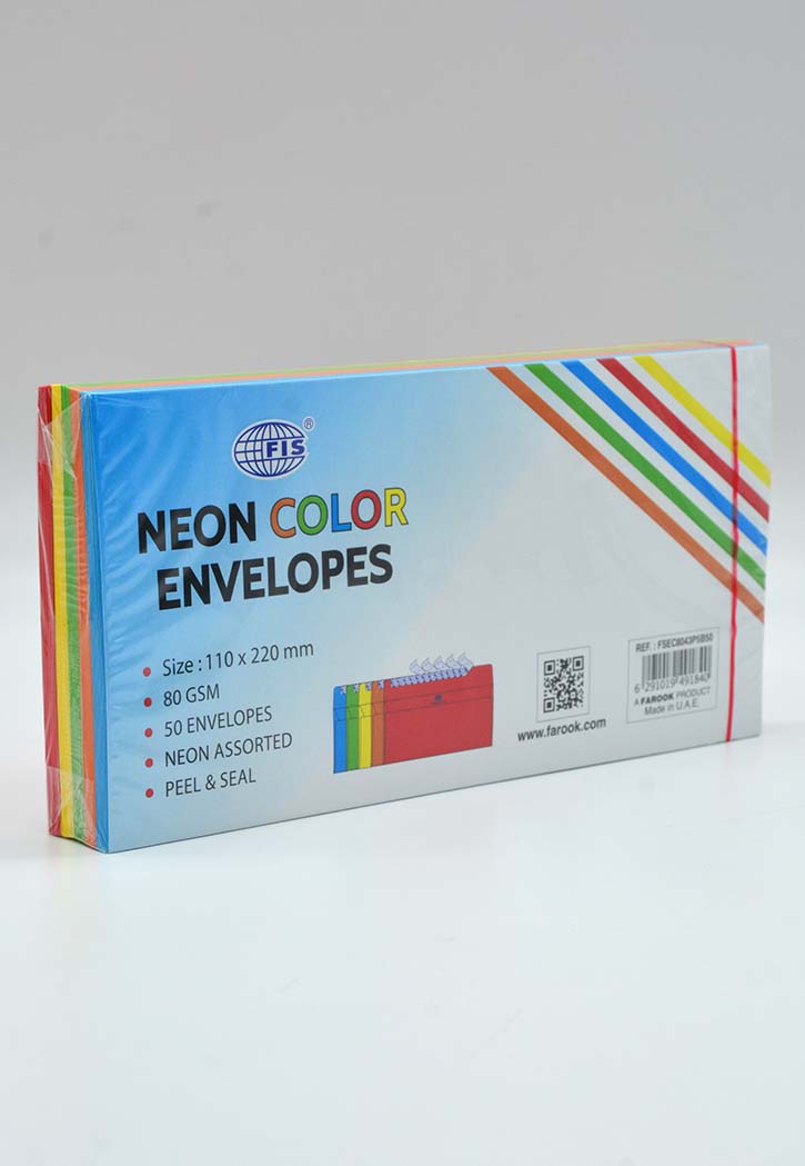 FIS - Neon 5 Colors Envelopes 110x220MM