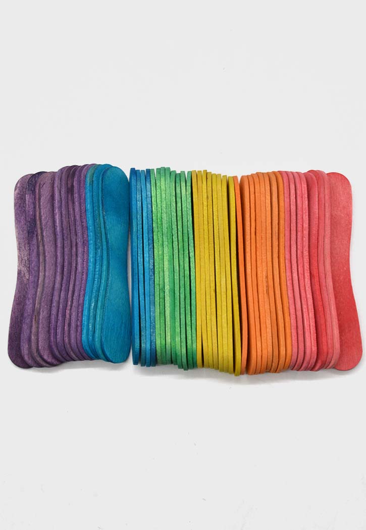 Craft - Colored Wooden Sticks 50PCS